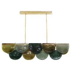 Elongated Murano Glass Ceiling Lamp, Italy