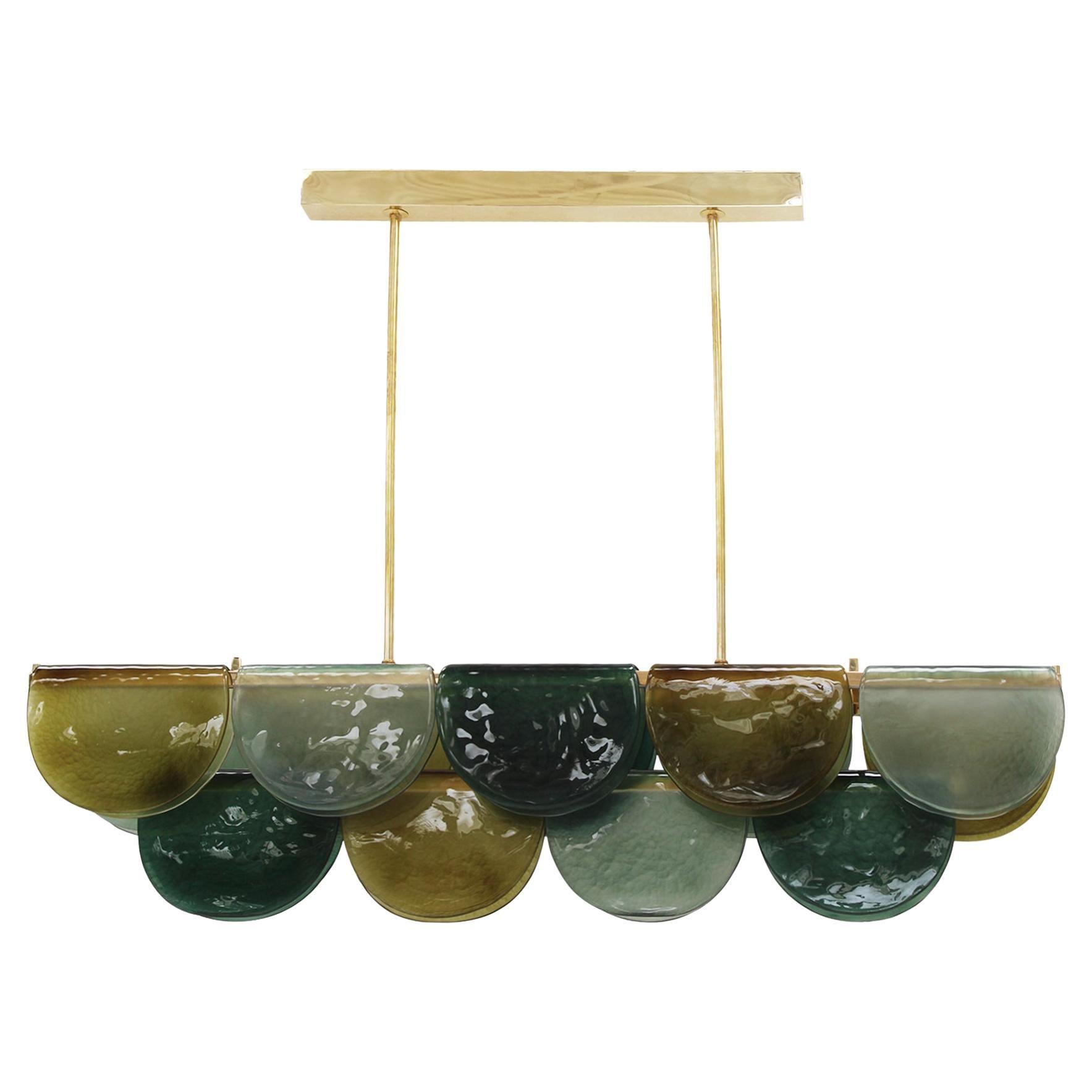 Lámpara de techo alargada de cristal de Murano, Italia en venta