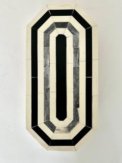 Elongated Octagonal Lidded Tessellated Bone Box in the Style of Enrique Garcel