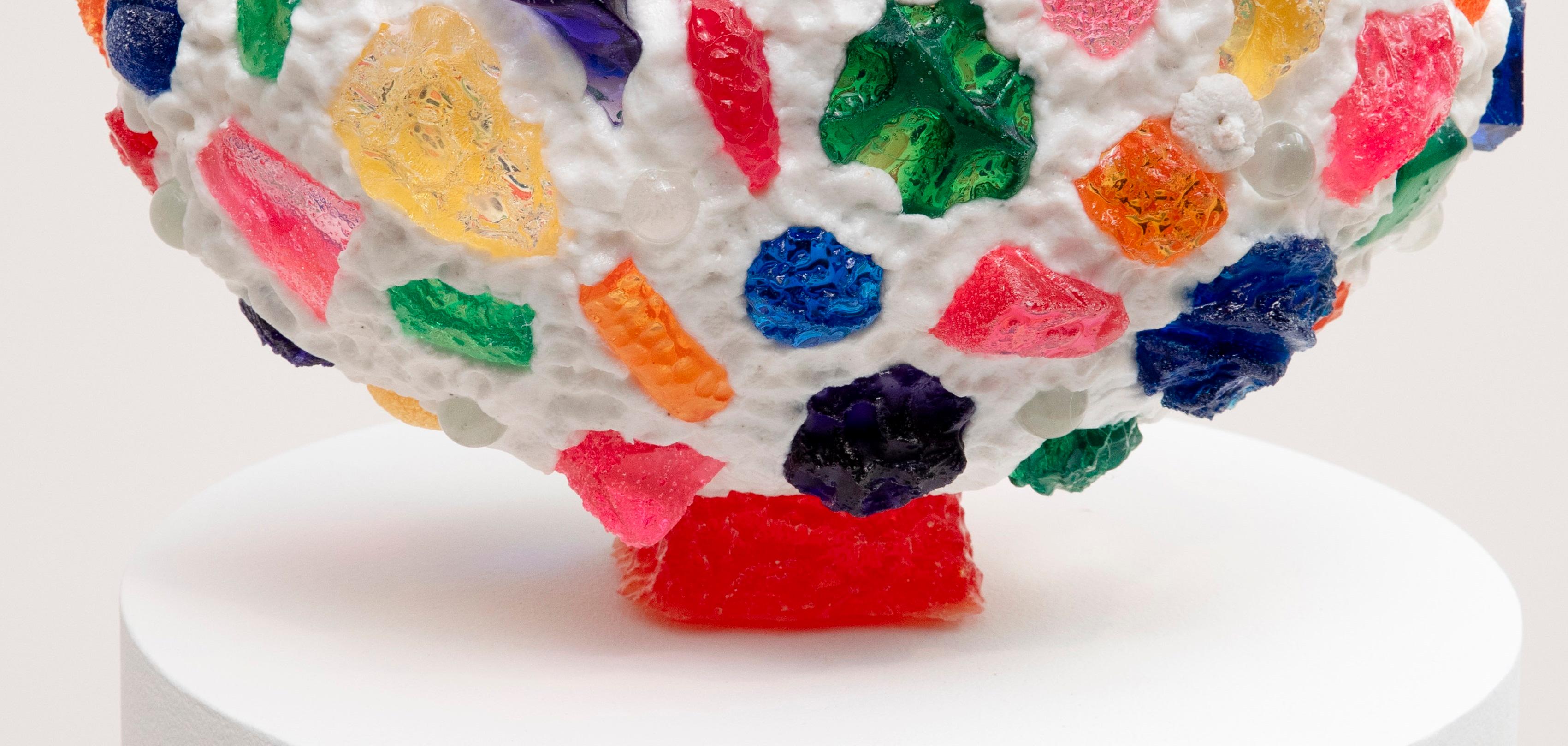 Vaso Ambrosia aperto e allungato in resina fusa multicolore di Joseph Algieri In condizioni Nuovo in vendita a Geneve, CH