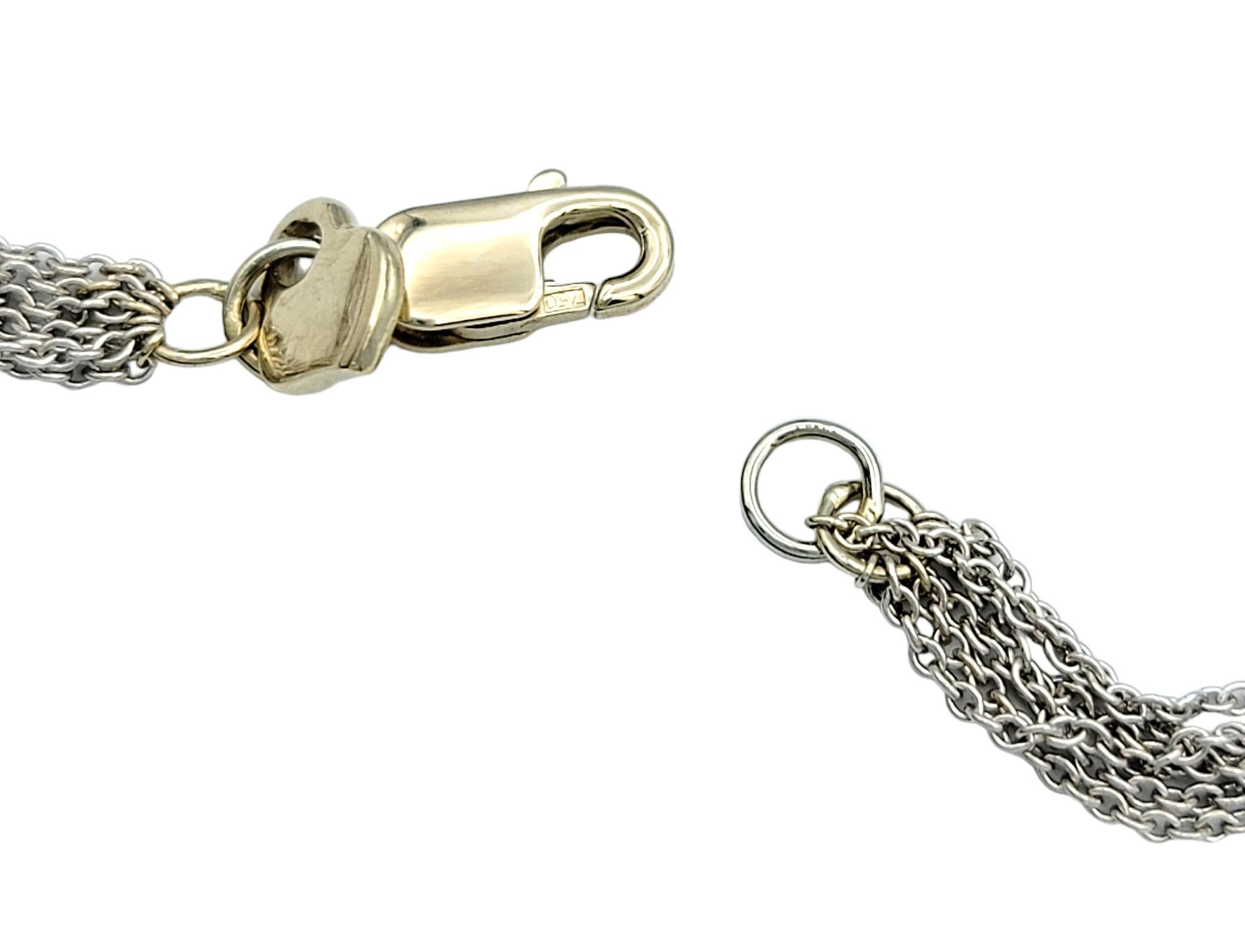 Collana a più fili con cuore aperto allungato e diamanti in oro bicolore 18 carati In condizioni buone in vendita a Scottsdale, AZ