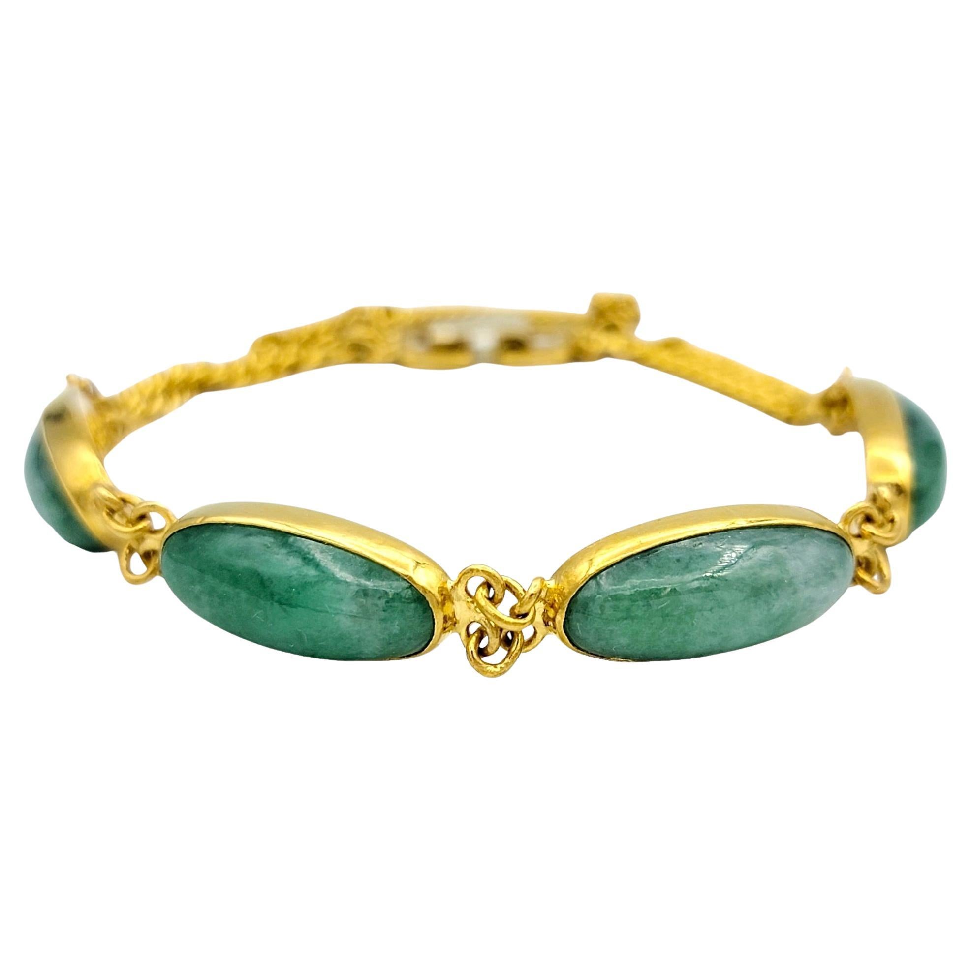 The inner circumference of this bracelet measures 6.75 inches and will comfortably fit a 6.25-6.5 inch wrist. 

Featured here is a stunning and harmonious blend of natural gemstones and gold that will elevate any fine jewelry collection. Adorning