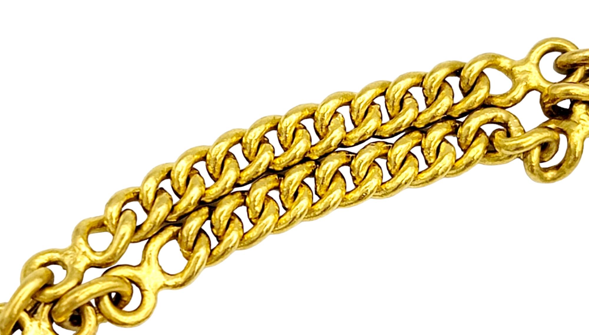 Women's Elongated Oval Cabochon Jadeite Curb Link Bracelet Set in 24 Karat Yellow Gold  For Sale