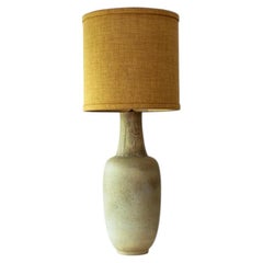 Elongated Ovoid Lime Green Ceramic Table Floor Lamp with Lampshade by R. Houben