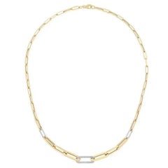 Elongated Paperclip 14K (or 18k upon request) Yellow Gold Chain Necklace