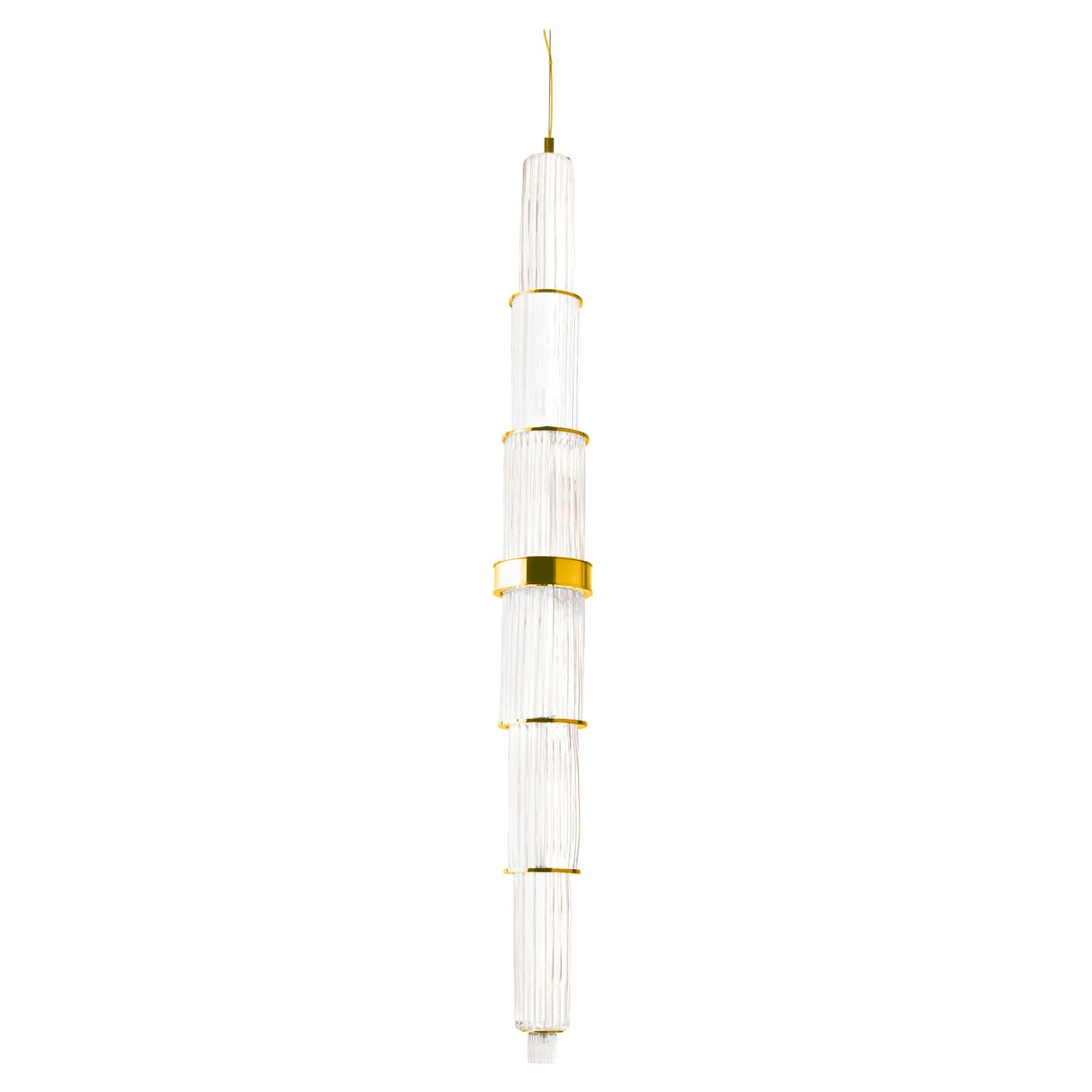 Lámpara Colgante Alargada de Cristal Blanco en venta