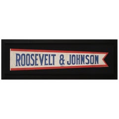 Antique Elongated Pennant Made for the 1912 Presidential Campaign of Roosevelt & Johnson