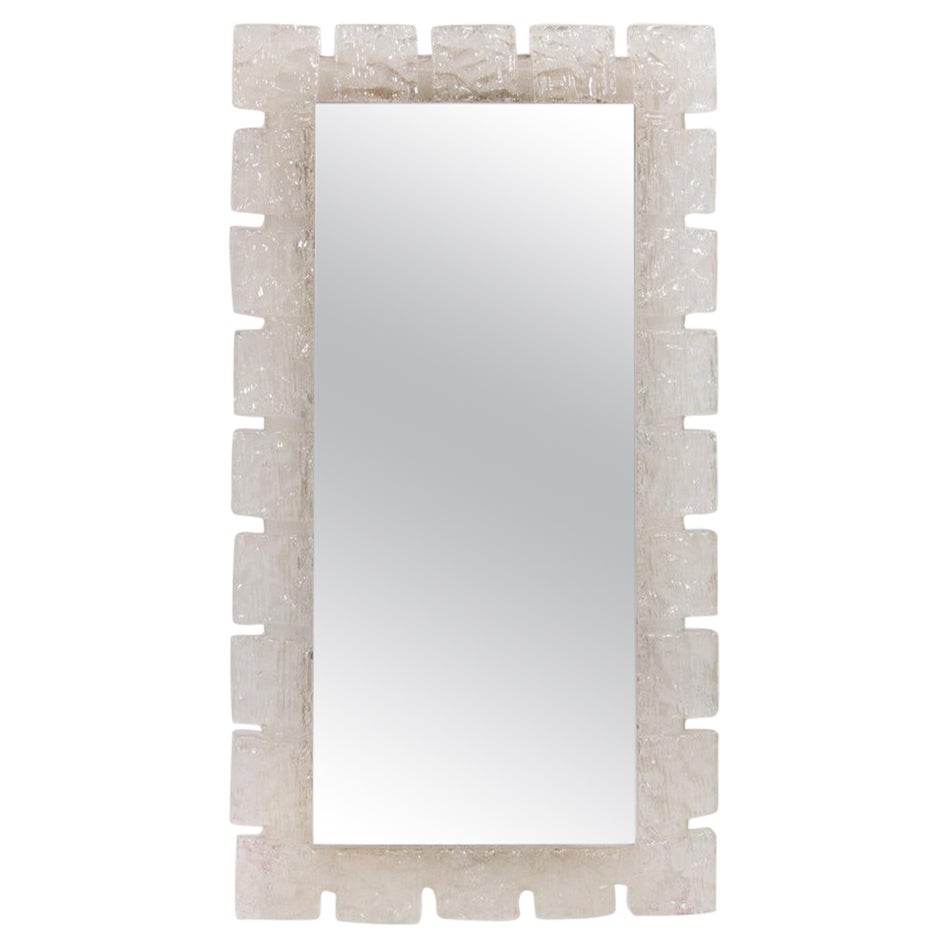 Elongated Plexiglas Hillebrand Illuminated mirror 1960 Germany