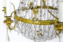 Elongated Crystal Regency Tent and Bag Chandelier