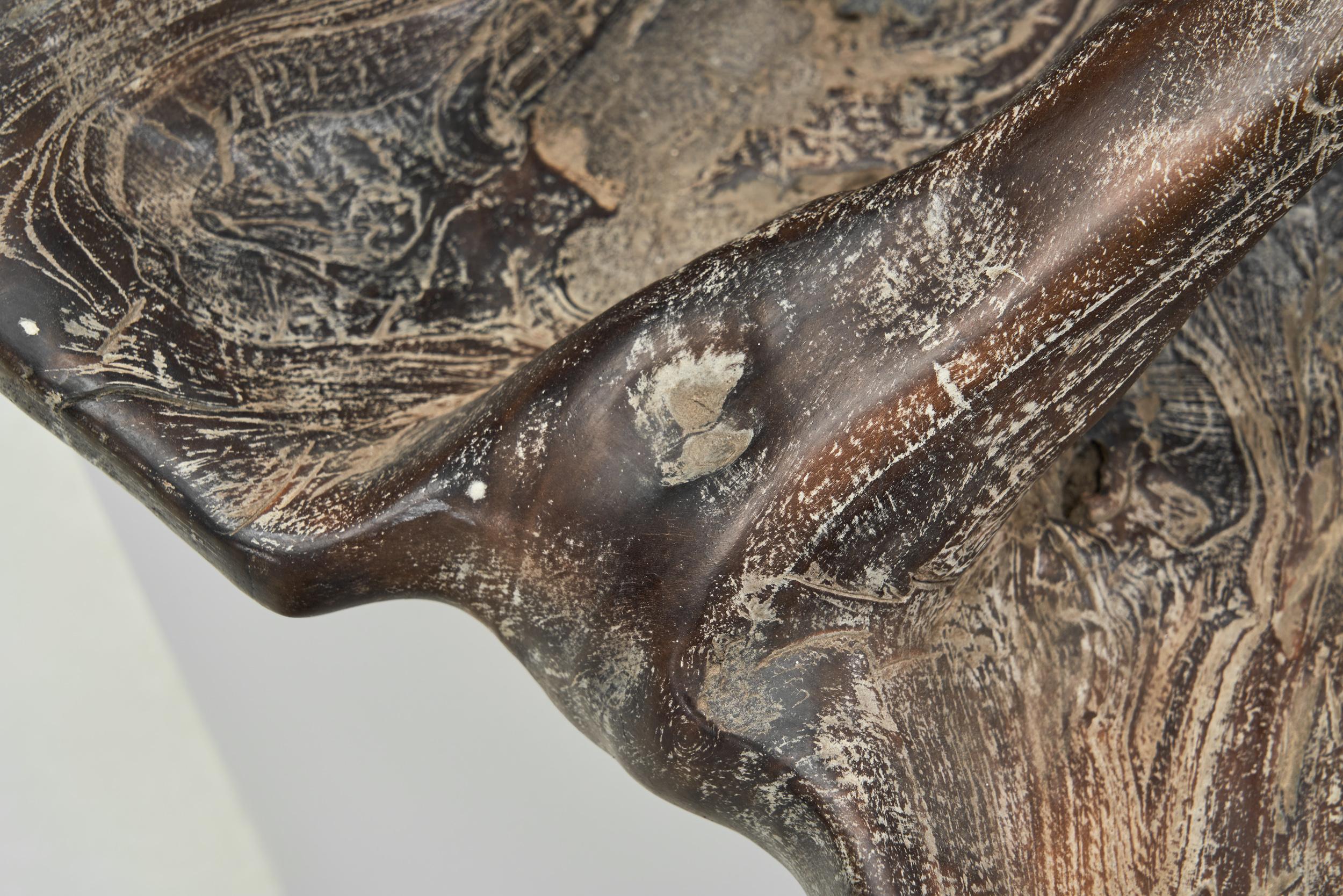Elongated Sculptural Wooden Bowl, Europe Second half of the 20th Century For Sale 8