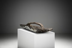 Elongated Sculptural Wooden Bowl, Europe Second half of the 20th Century