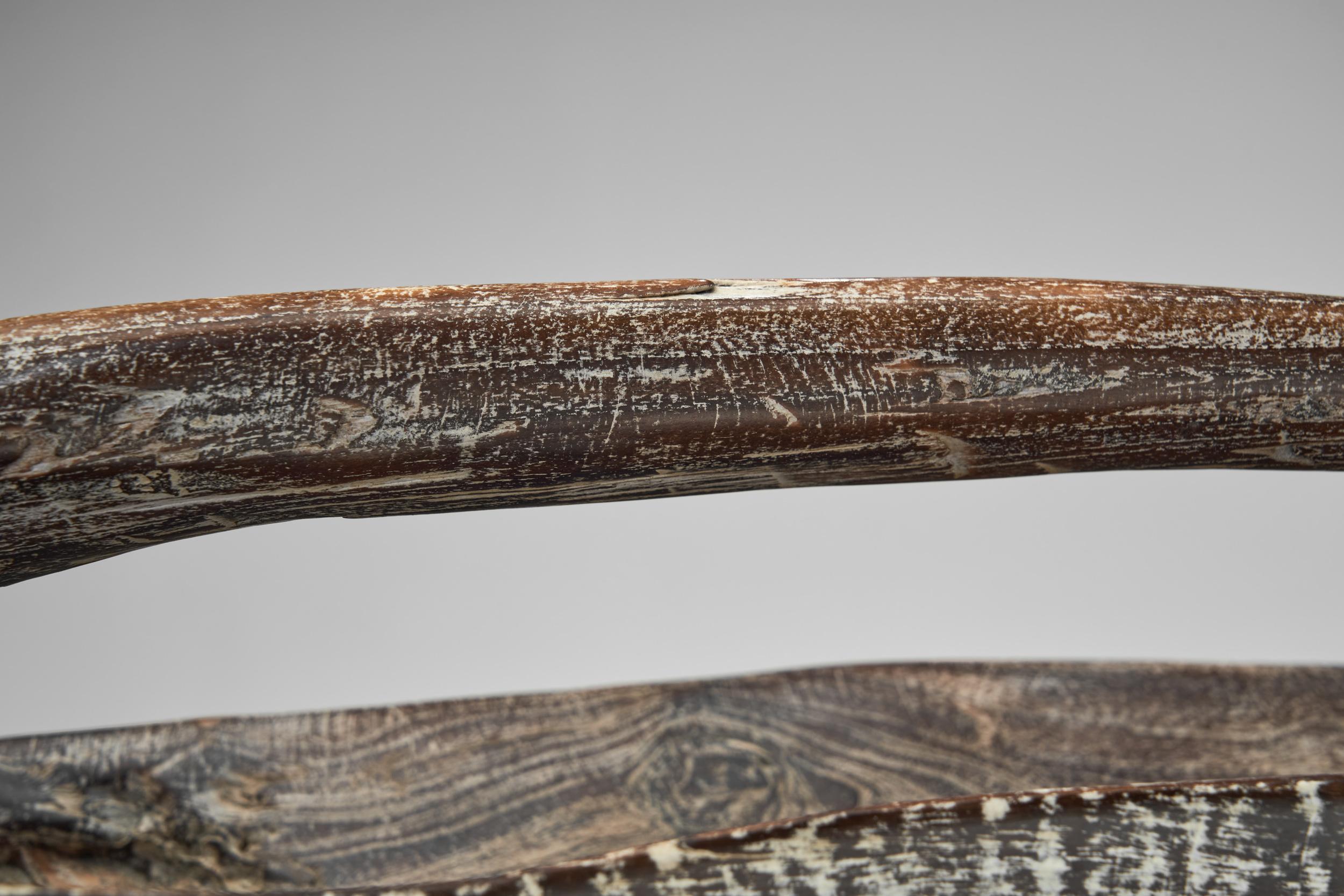 Elongated Sculptural Wooden Bowl, Europe Second half of the 20th Century For Sale 4