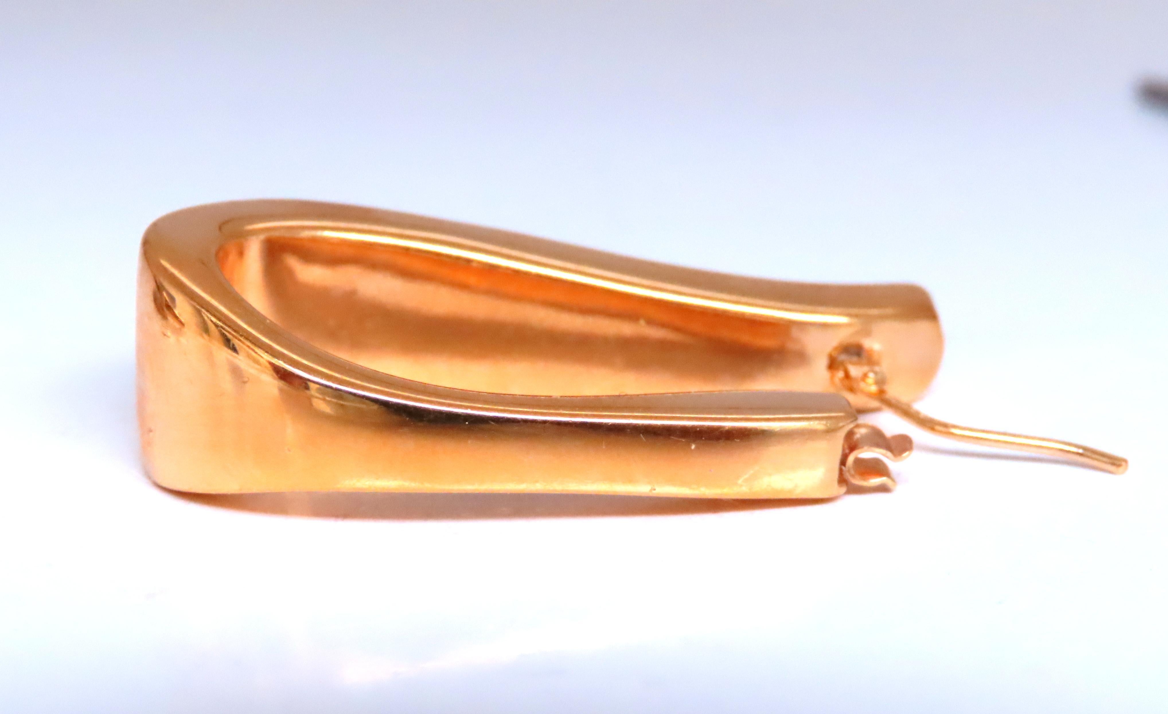 Pendiente de clip de palanca alargado semi aro alto brillo 14kt 12504 en Nuevo estado para la venta en New York, NY