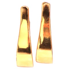 Pendiente de clip de palanca alargado semi aro alto brillo 14kt 12504