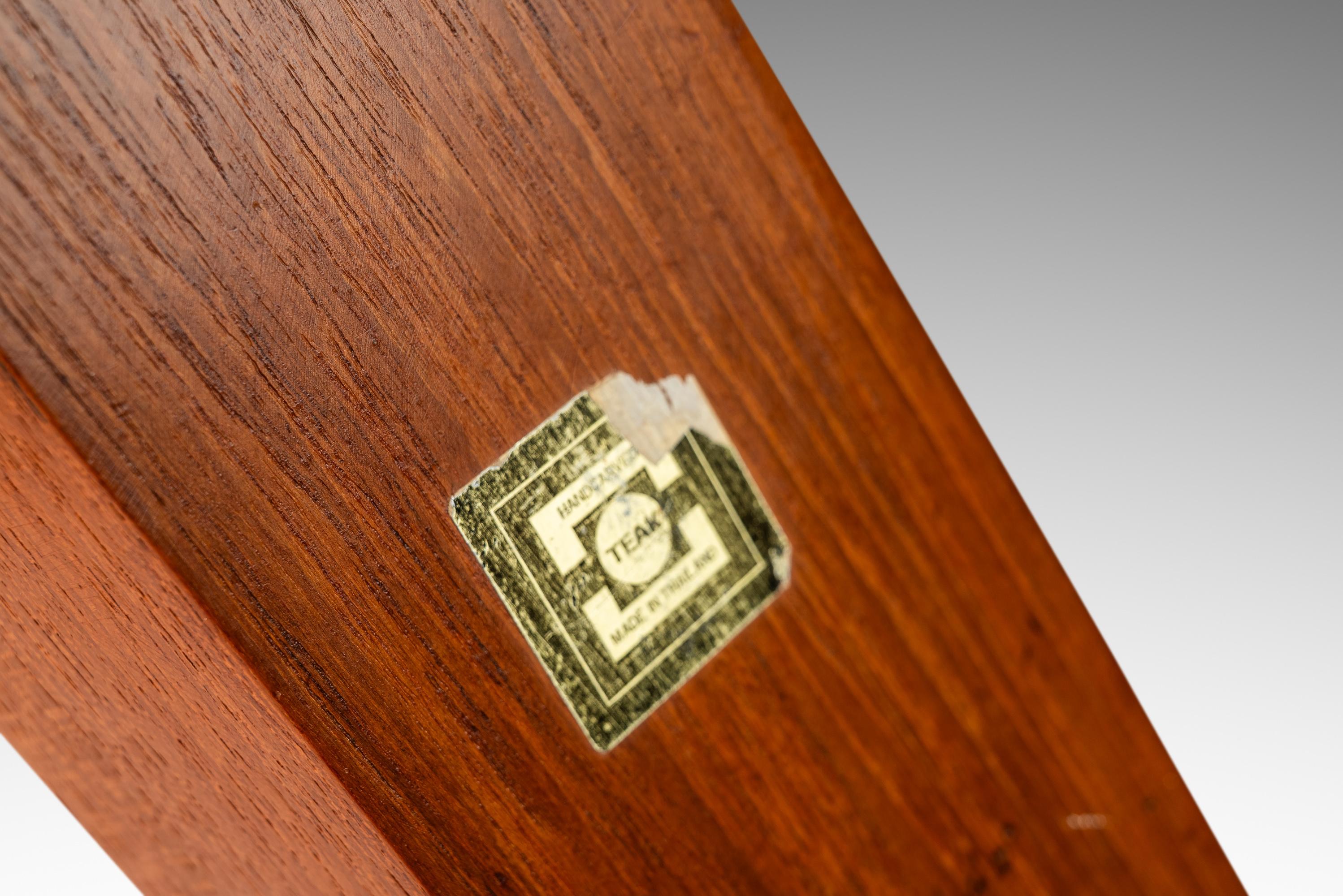 Elongated Serving Tray / Catch-All Hand-Carved from Solid Teak, c. 1970s For Sale 8