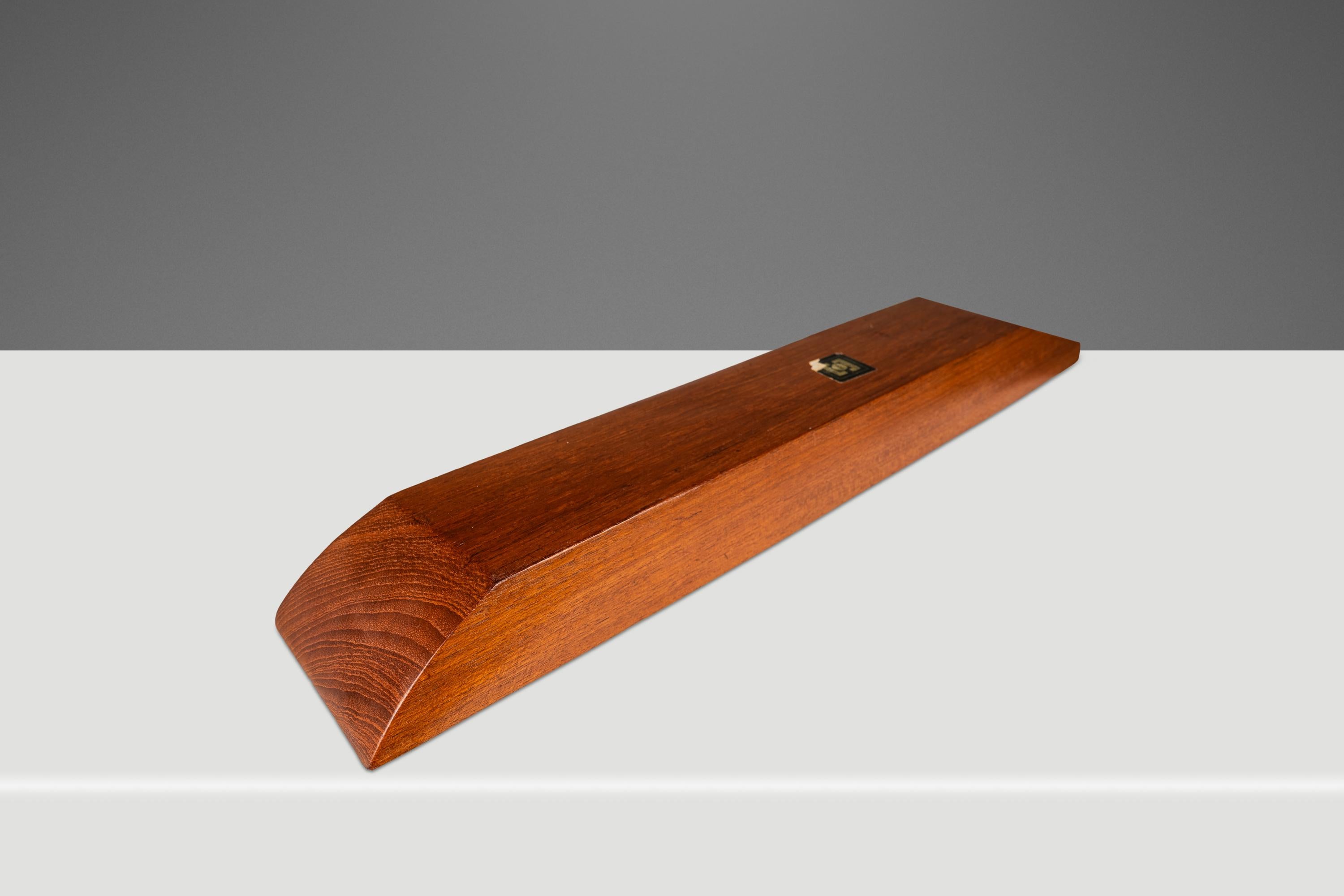 Late 20th Century Elongated Serving Tray / Catch-All Hand-Carved from Solid Teak, c. 1970s For Sale