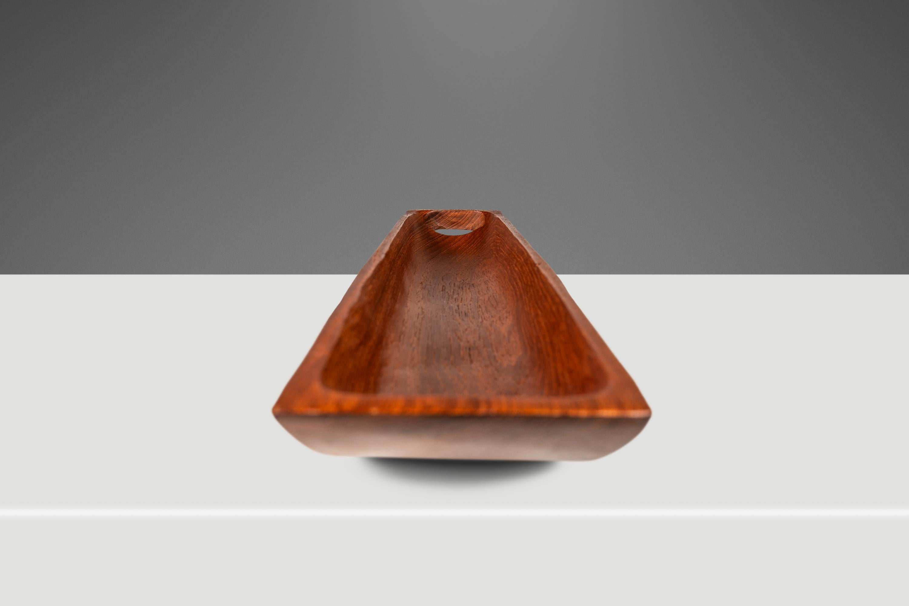 Elongated Serving Tray / Catch-All Hand-Carved from Solid Teak, c. 1970s For Sale 2