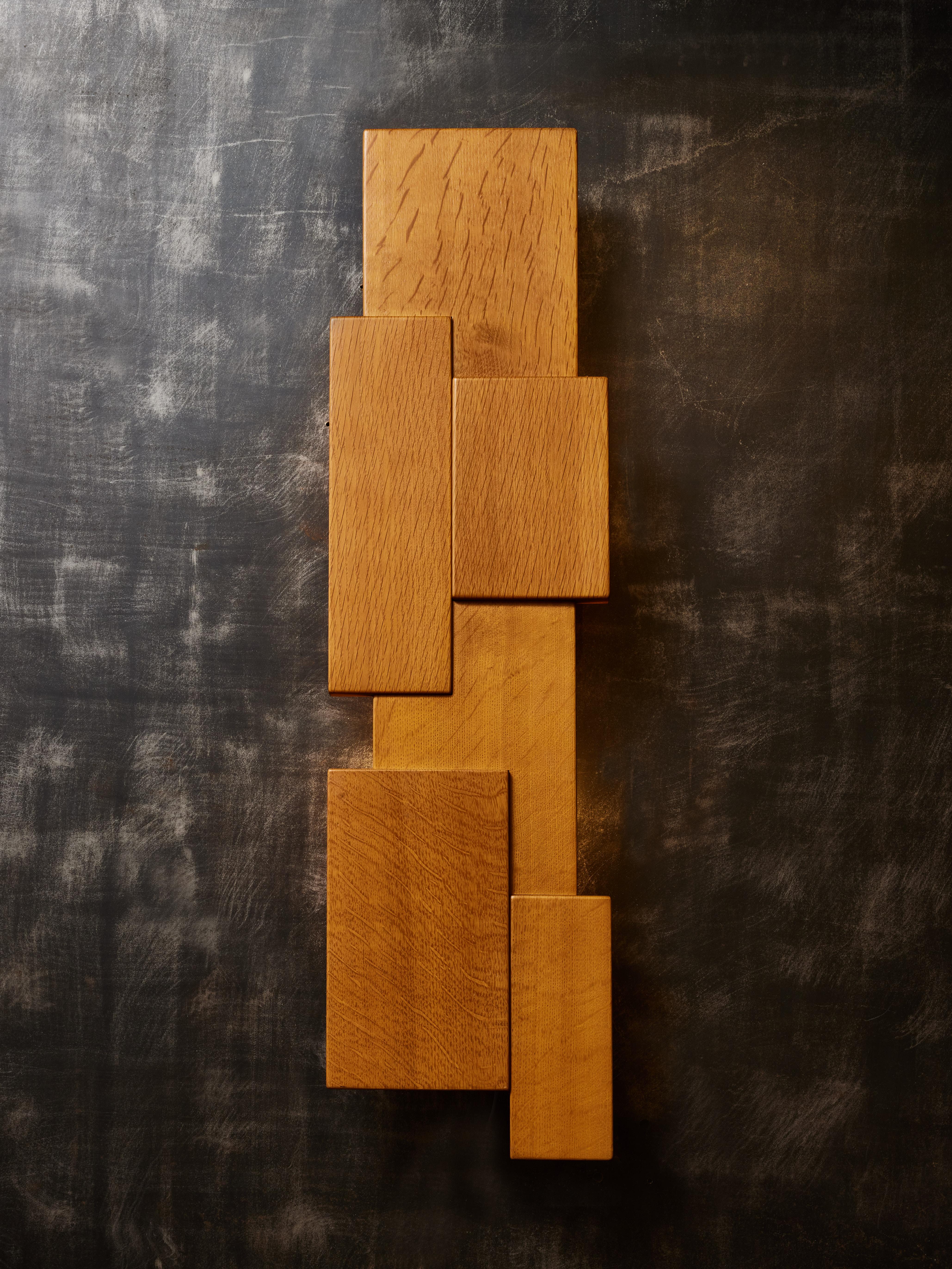 French Elongated Teak Wall Scone For Sale