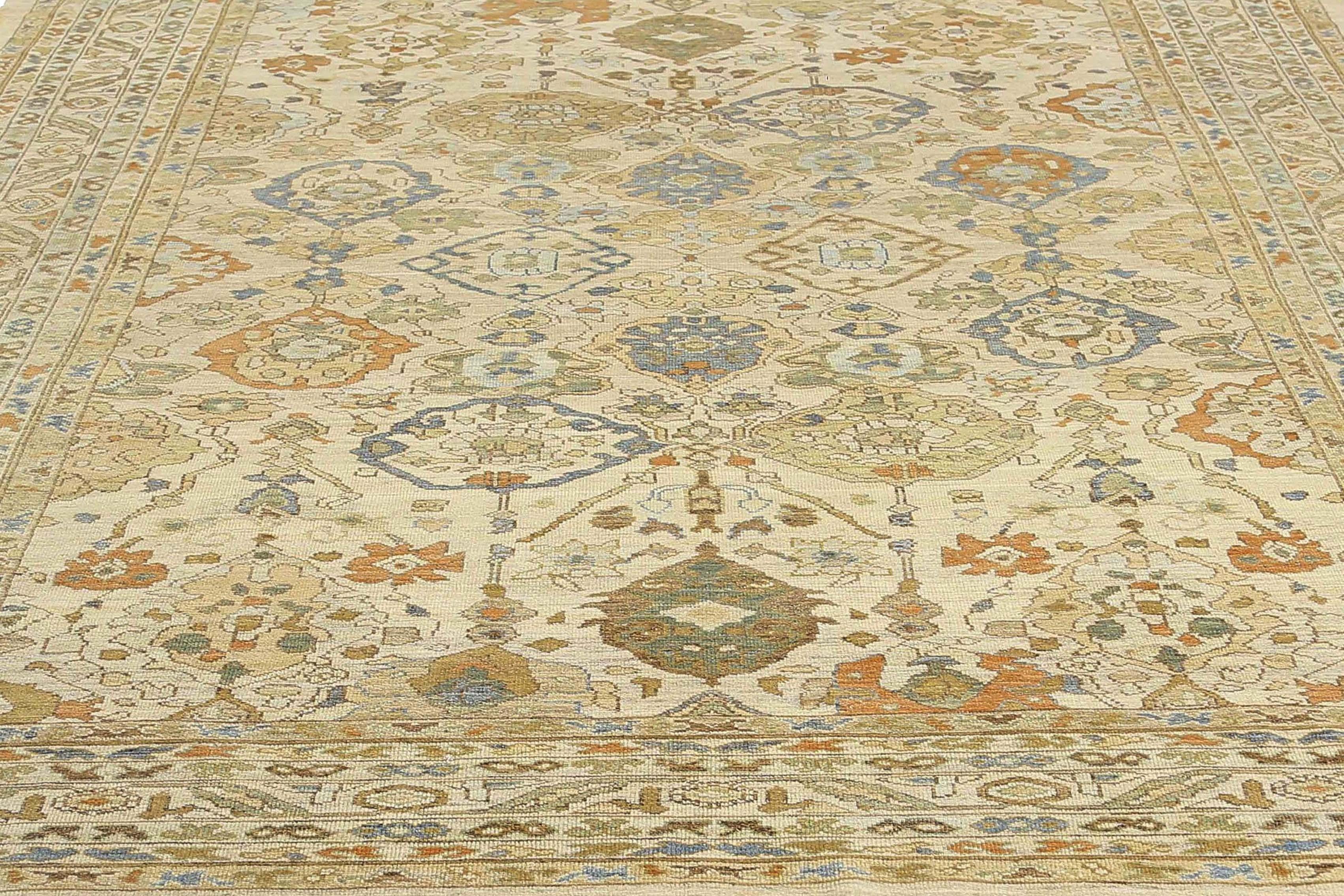 Elongated Turkish Sultanabad Rug For Sale 4