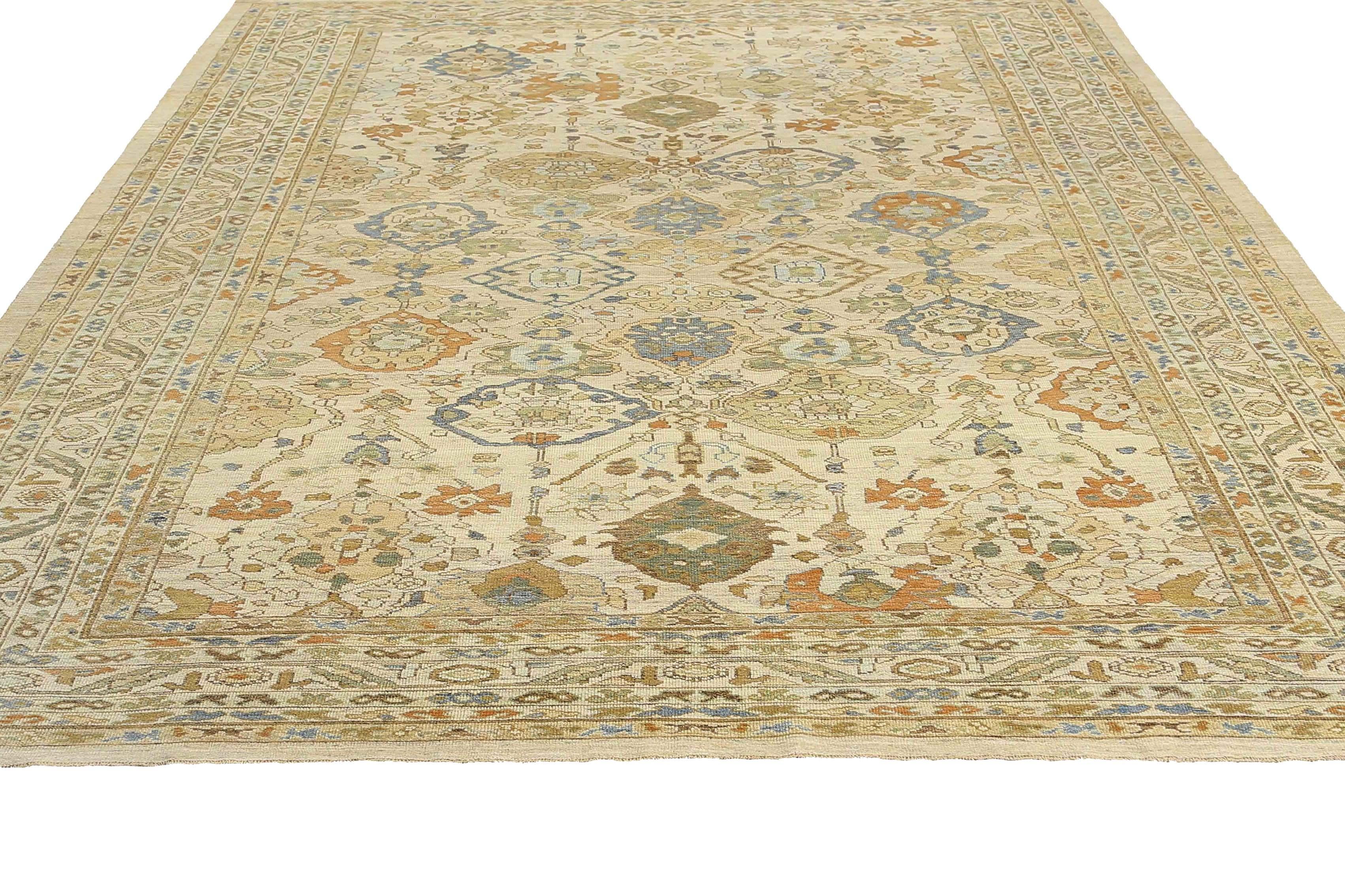 Elongated Turkish Sultanabad Rug For Sale 5