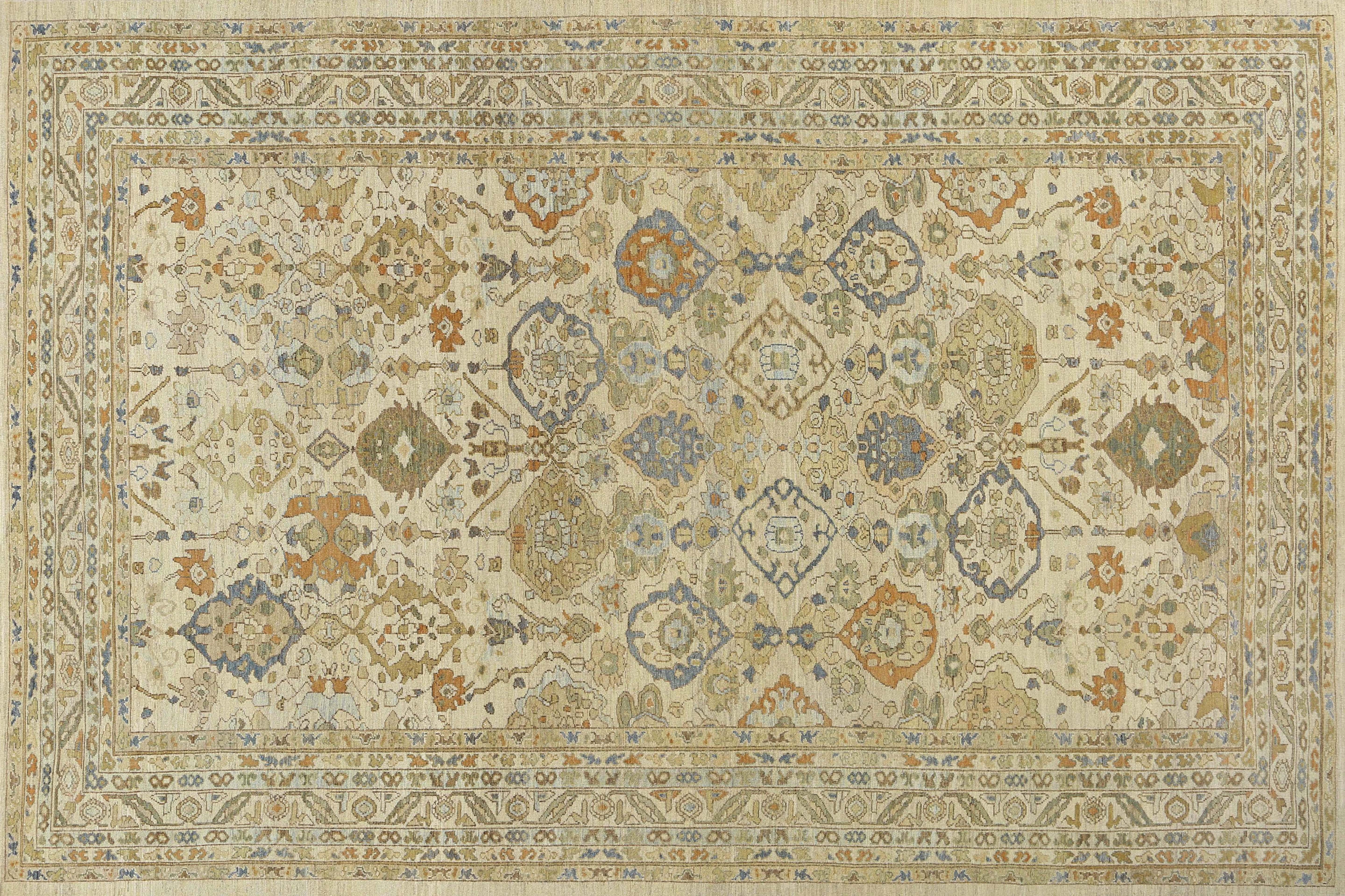 Elongated Turkish Sultanabad Rug For Sale 2