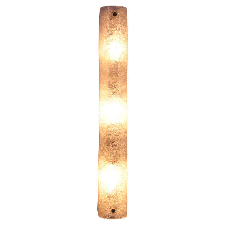 Elongated wall lamp by Honsel Leuchten with bubble glass 50 cm long. For  Sale at 1stDibs