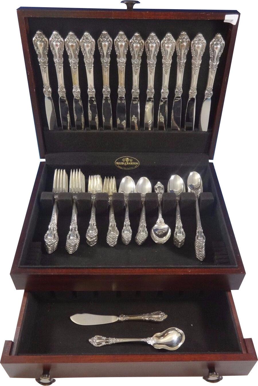 Set di posate in argento sterling Eloquence by Lunt - 74 pezzi. Questo set comprende:

12 coltelli per la cena, 9 3/4