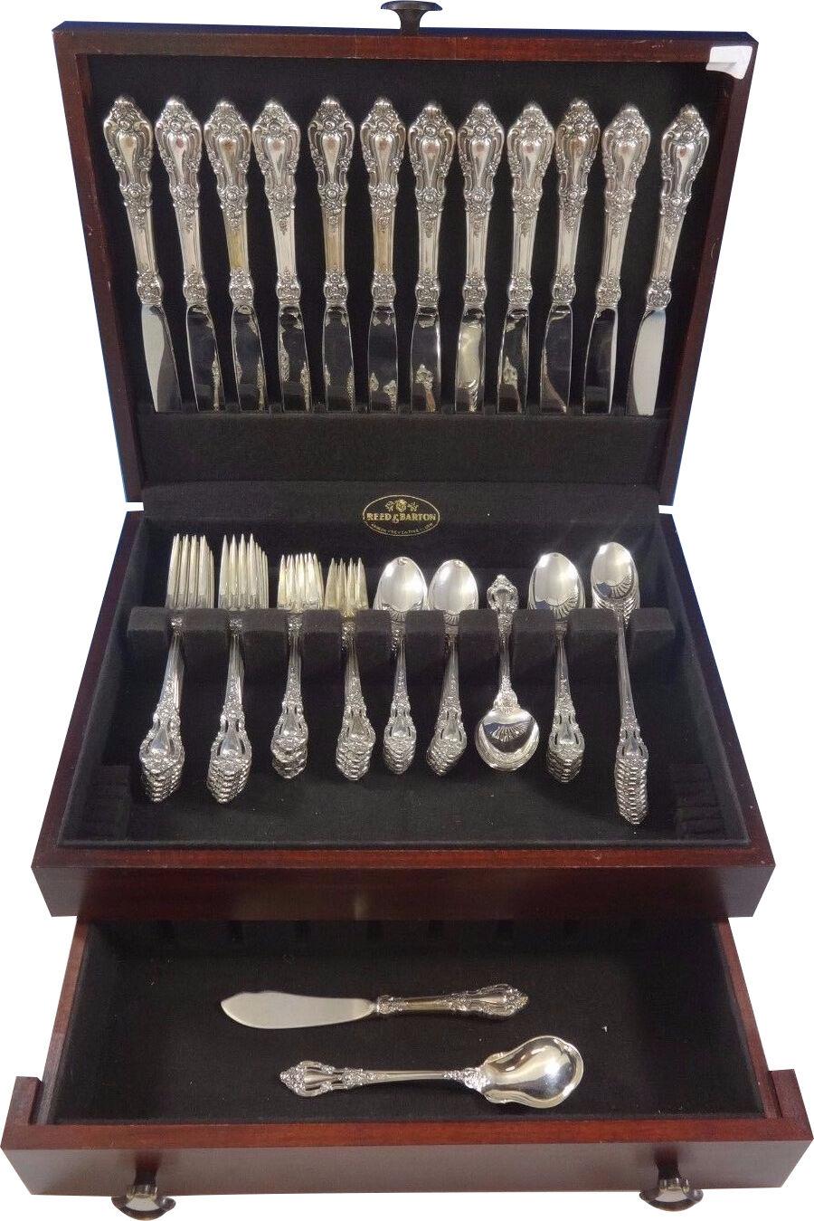 Eloquence by Lunt sterling silver dinner size flatware set - 74 pieces. This set includes:

12 dinner size knives, 9 3/4