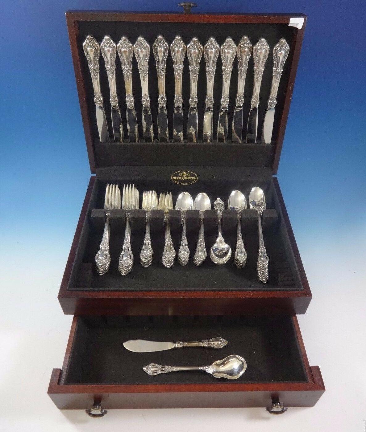 Eloquence by Lunt Sterling Silver Flatware Service Set 74 Pieces Dinner In Excellent Condition For Sale In Big Bend, WI