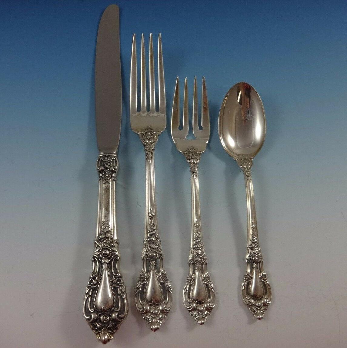 20th Century Eloquence by Lunt Sterling Silver Flatware Service Set 74 Pieces Dinner For Sale