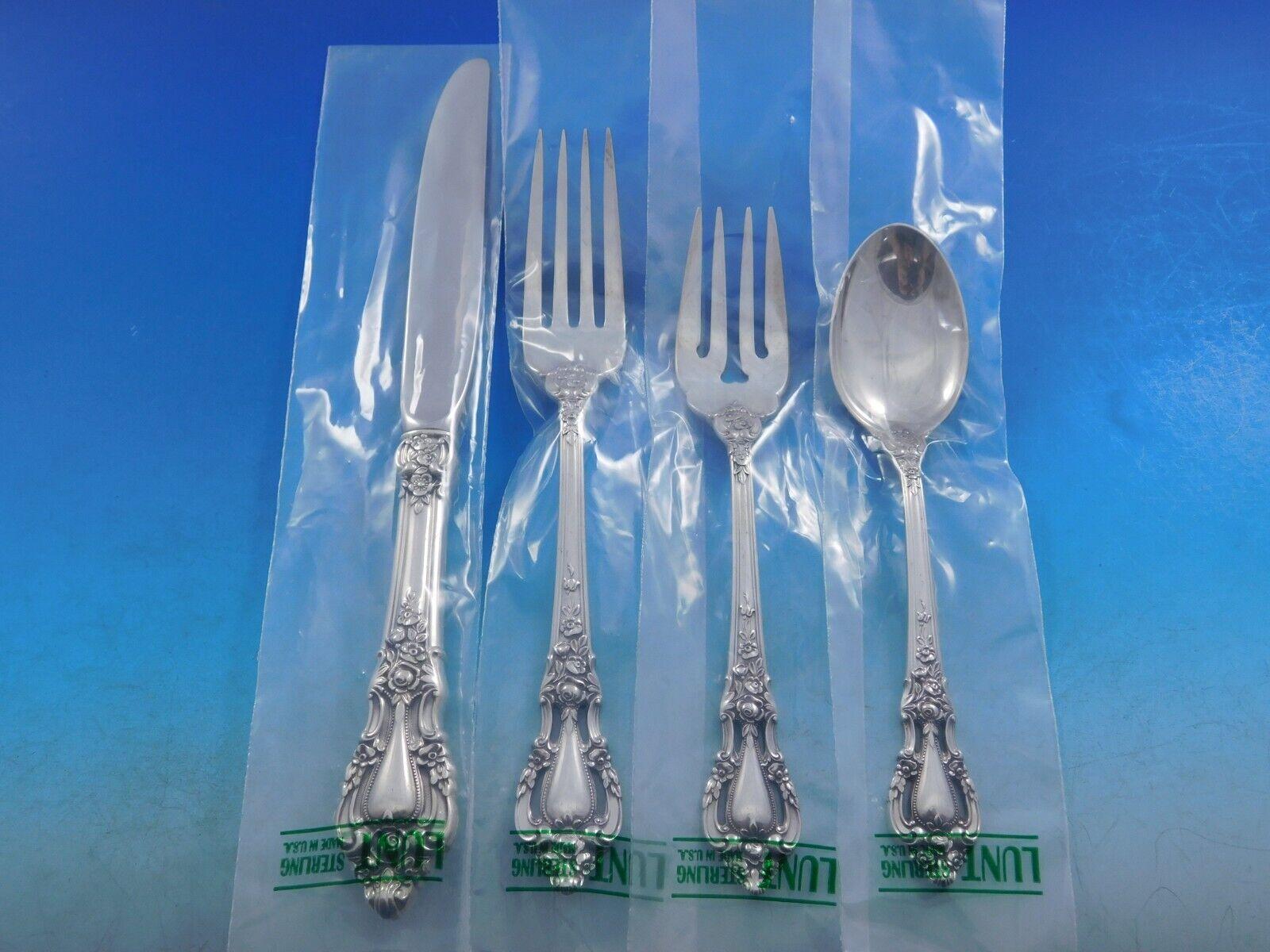 Eloquence by Lunt Sterling Silver Flatware Set for 8 Service 58 pieces New In Excellent Condition For Sale In Big Bend, WI