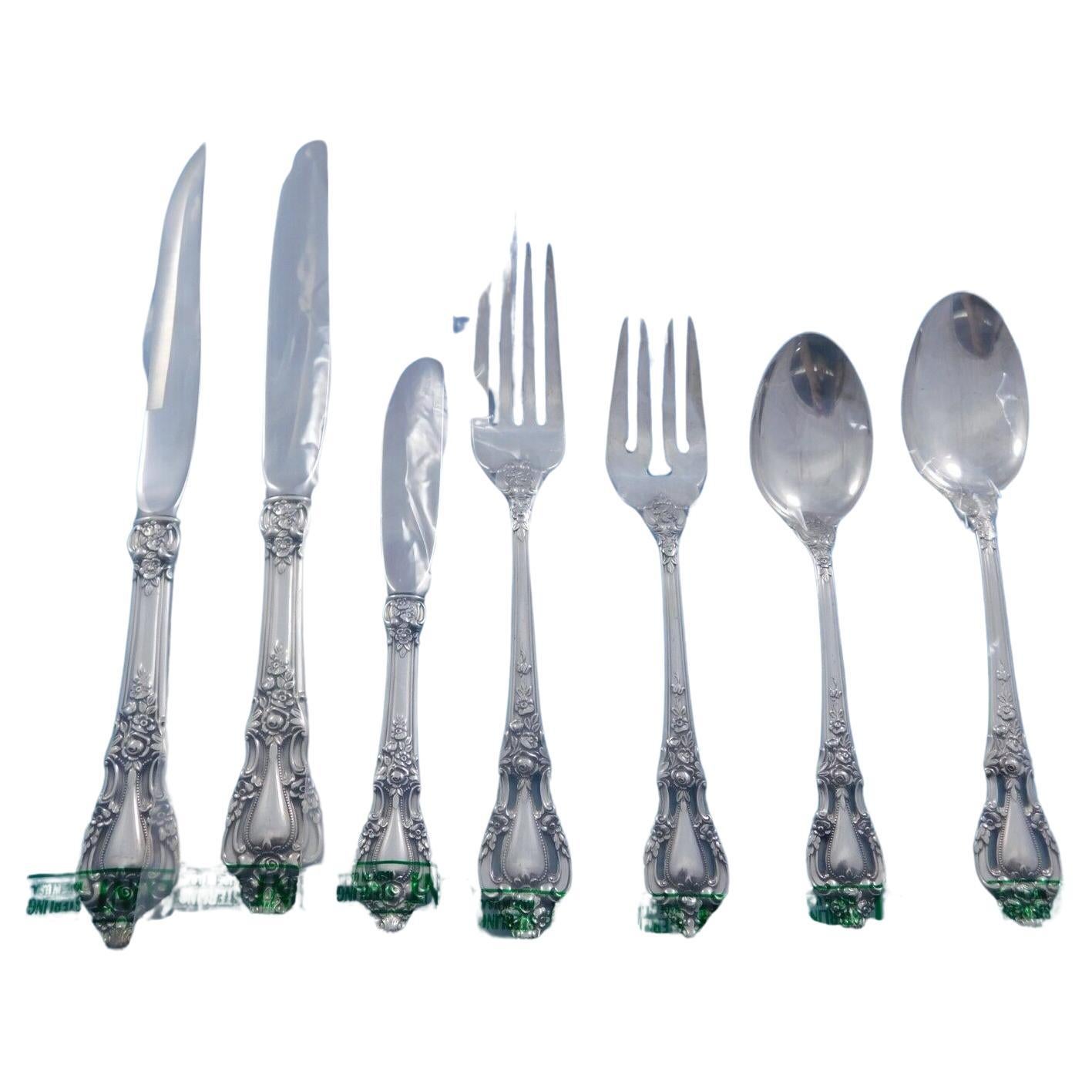 Eloquence by Lunt Sterling Silver Flatware Set for 8 Service 58 pieces New