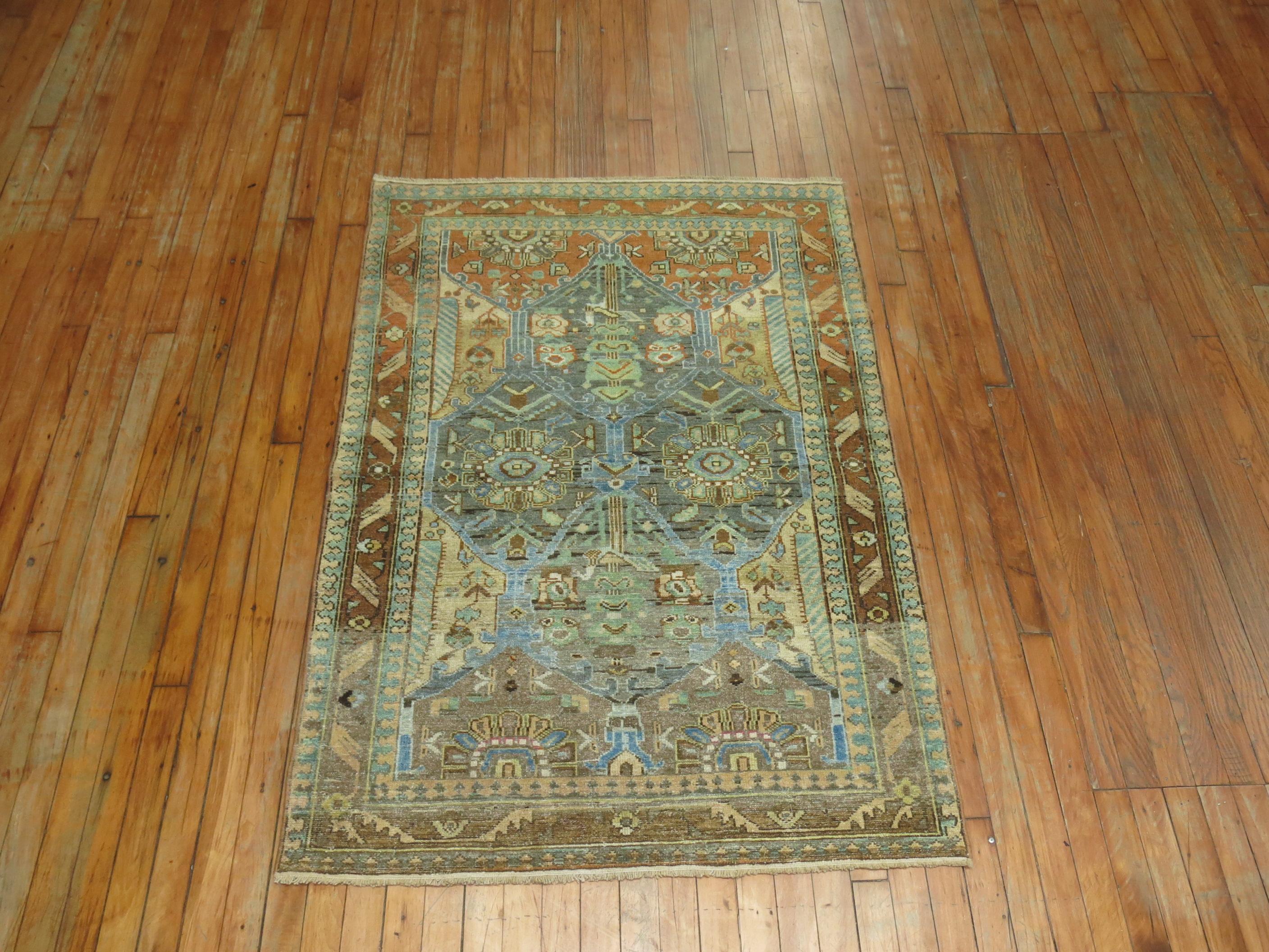 Tabriz Eloquent Persian Malayer Scatter Square Rug