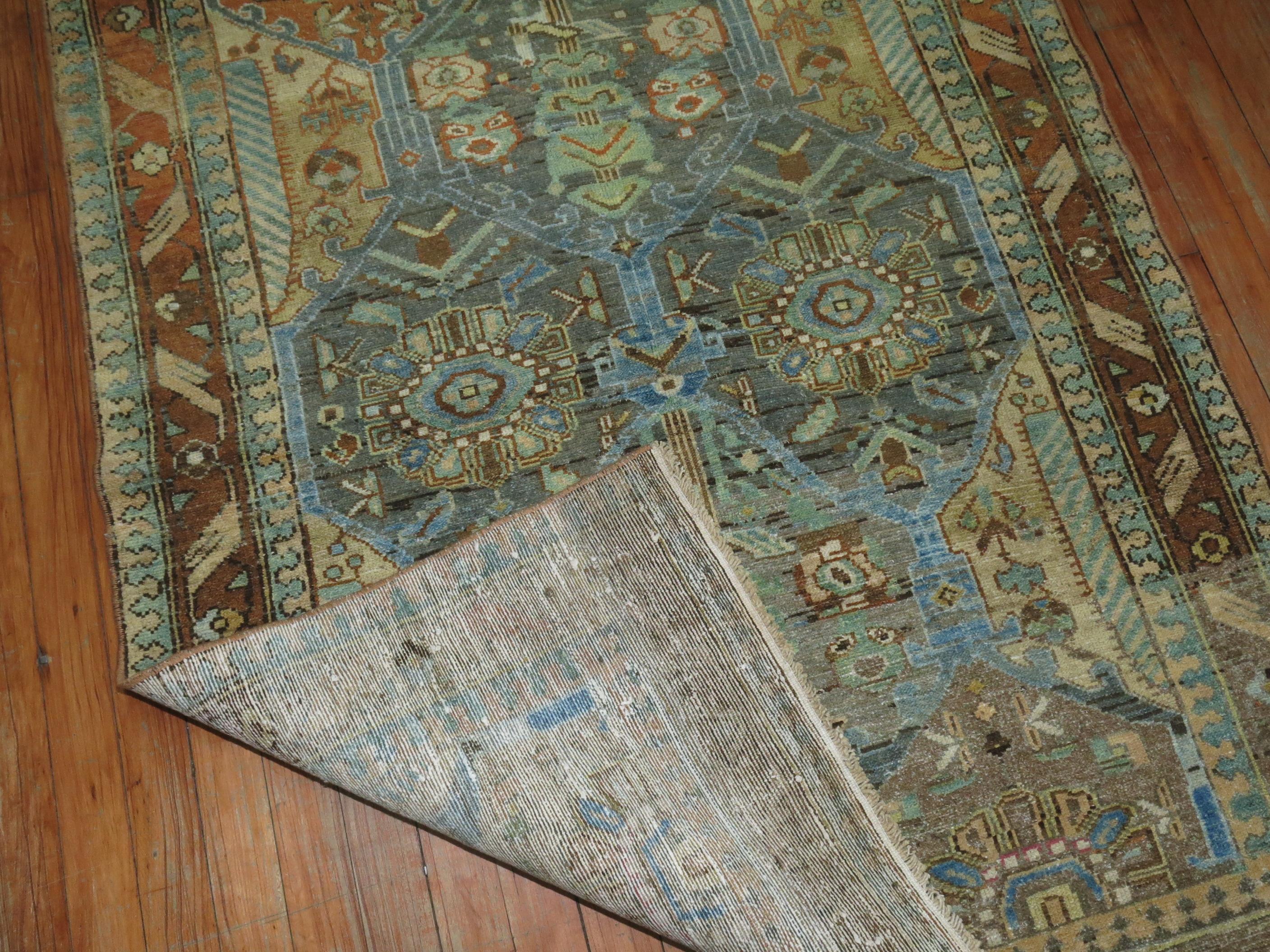 Hand-Woven Eloquent Persian Malayer Scatter Square Rug