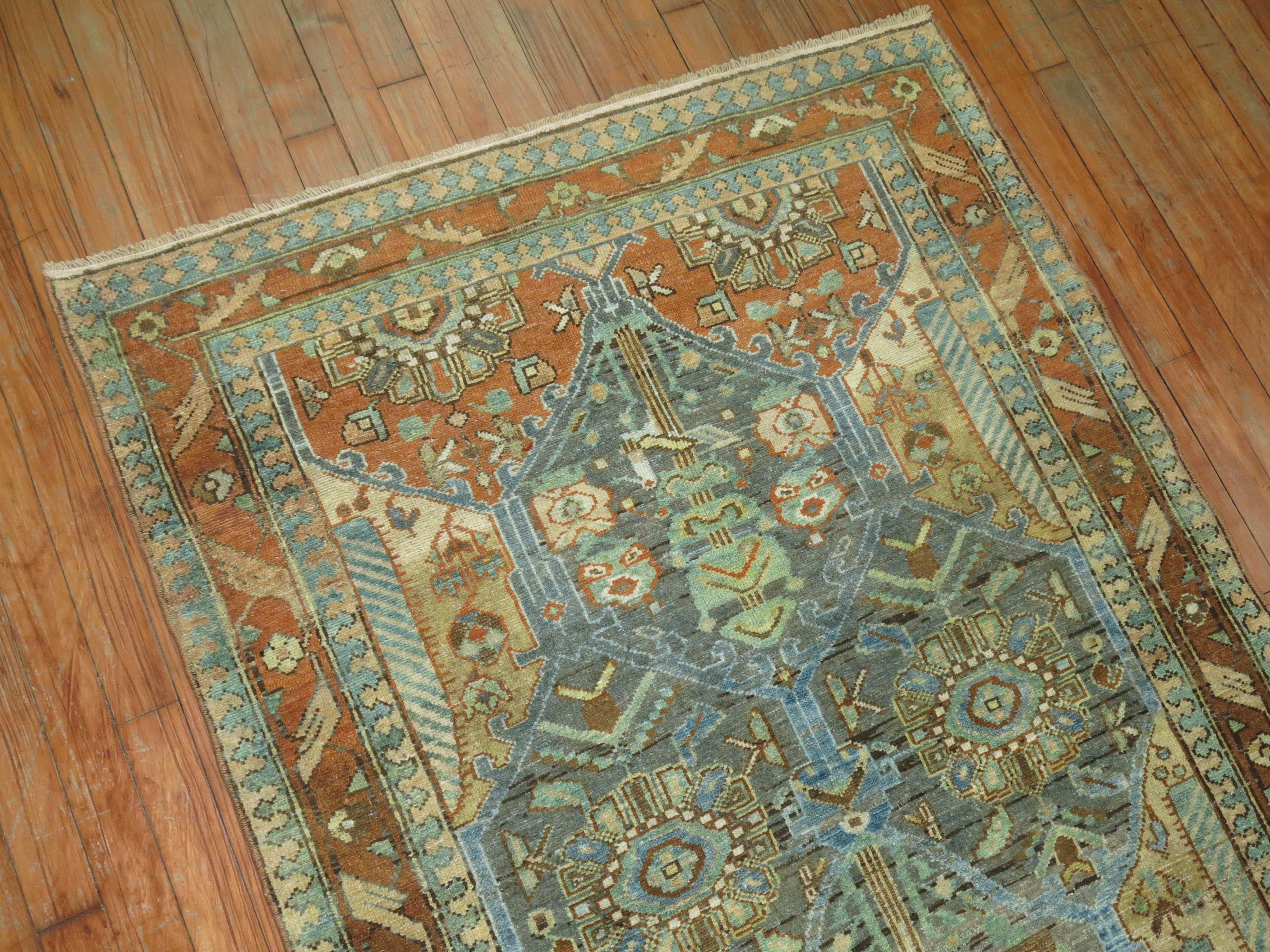Eloquent Persian Malayer Scatter Square Rug In Good Condition In New York, NY