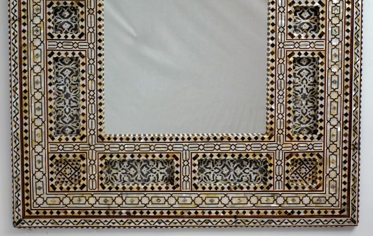 Elorborate Inlayed Syrian Frame with Mirror at 1stDibs