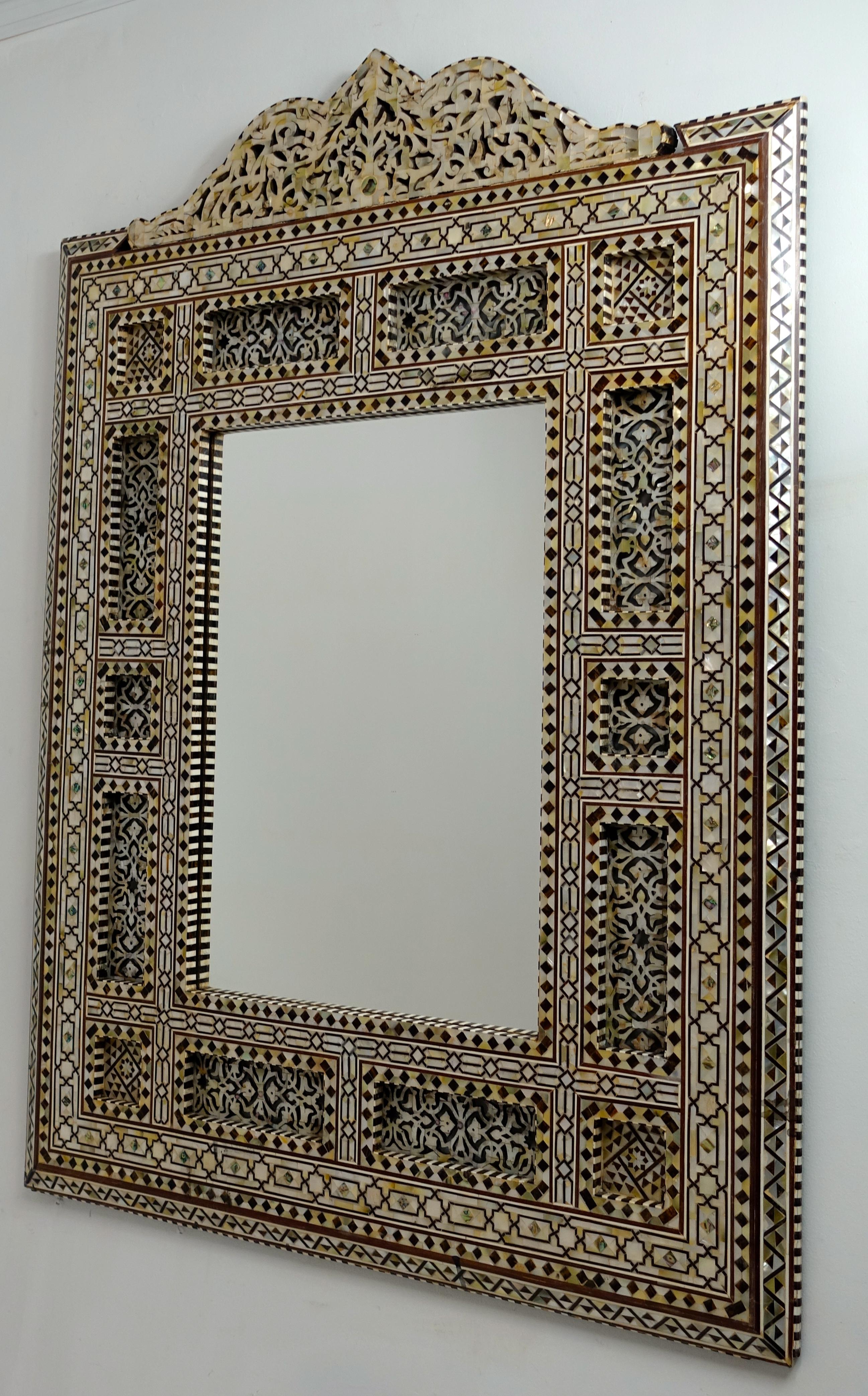 Elorborate Inlayed Syrian Frame with Mirror 2