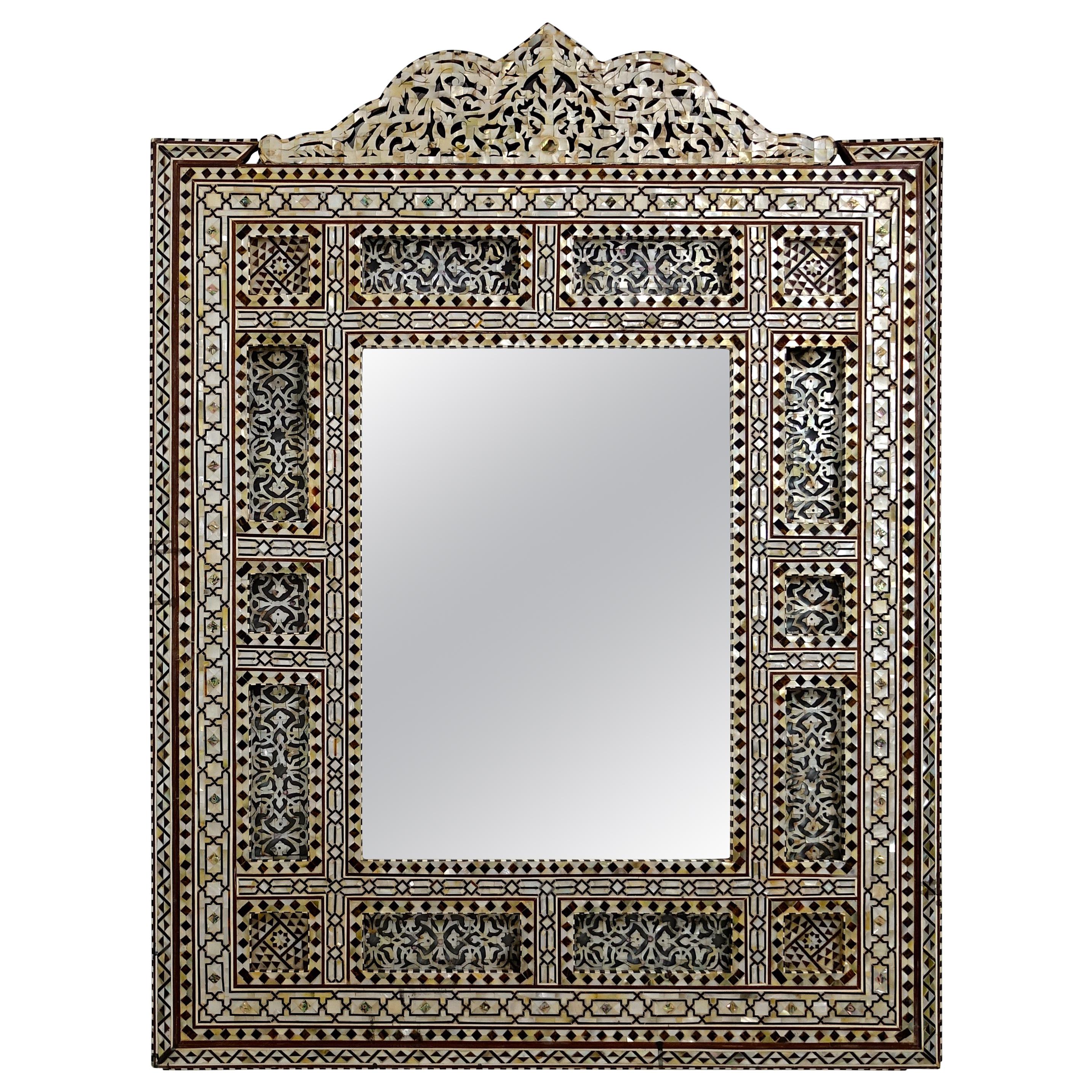 Elorborate Inlayed Syrian Frame with Mirror