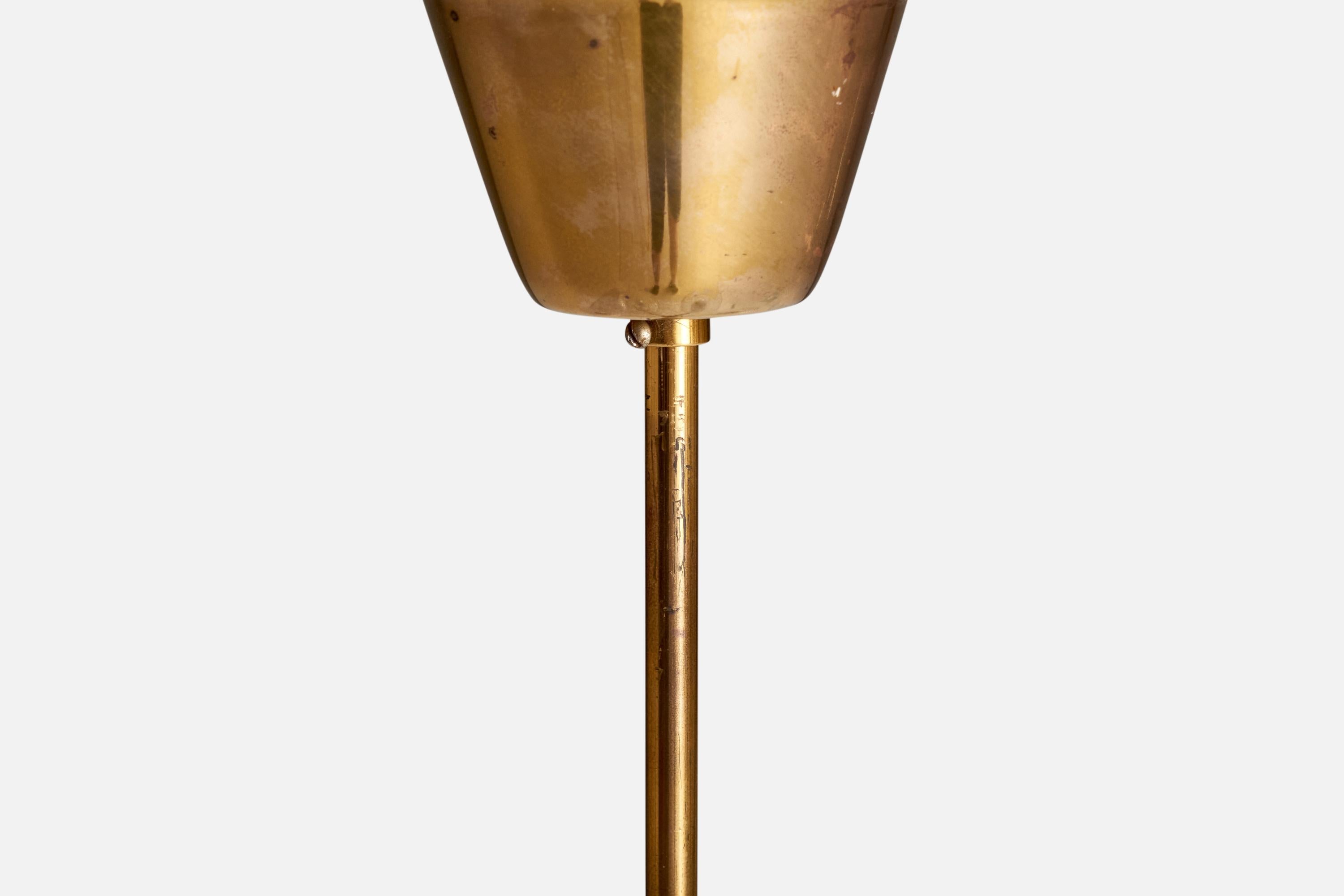 Elpe-Armatur, Kronleuchter, Messing, Glas, Schweden, 1960er Jahre im Angebot 4