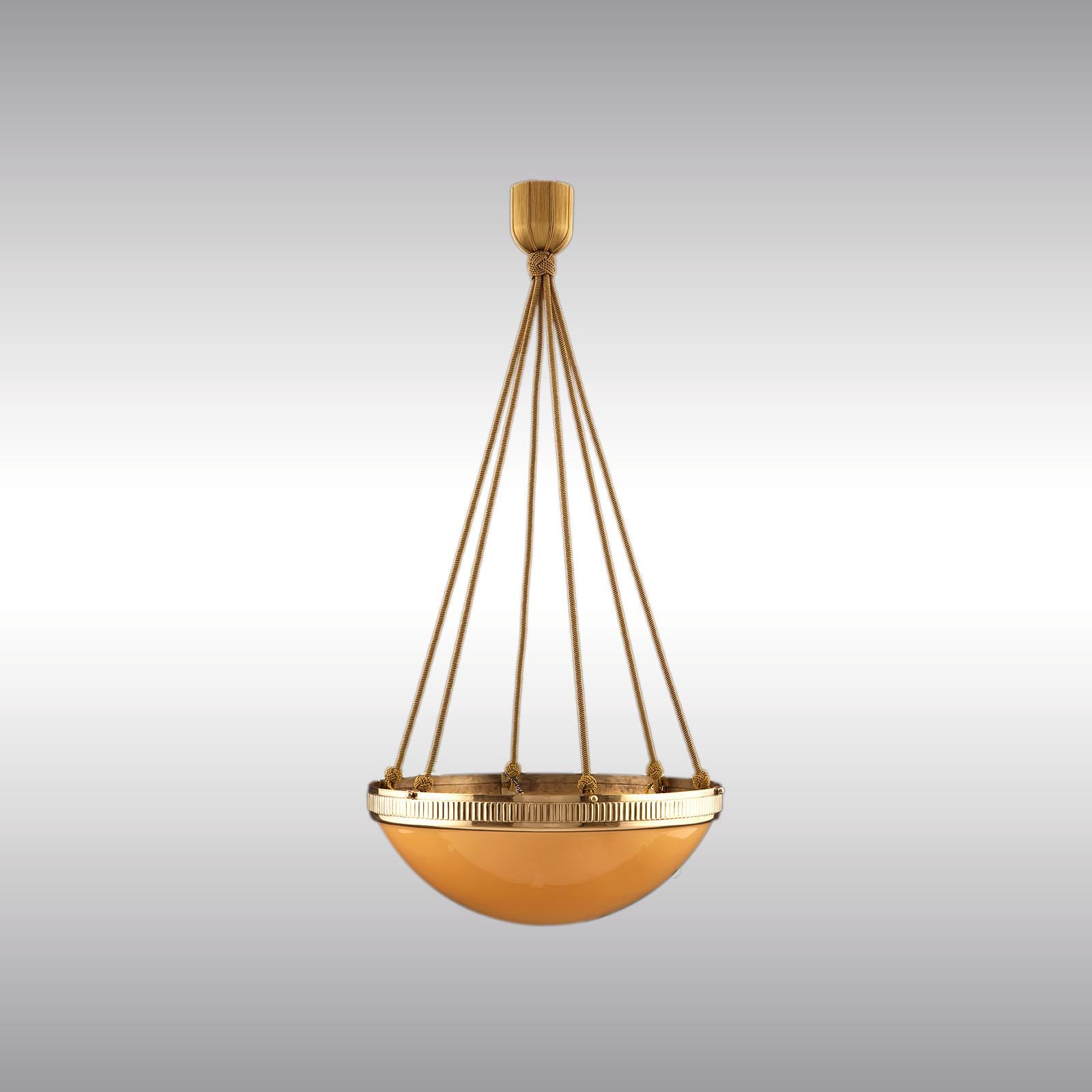 Art Déco Lampadario in vetro opalino colorato 