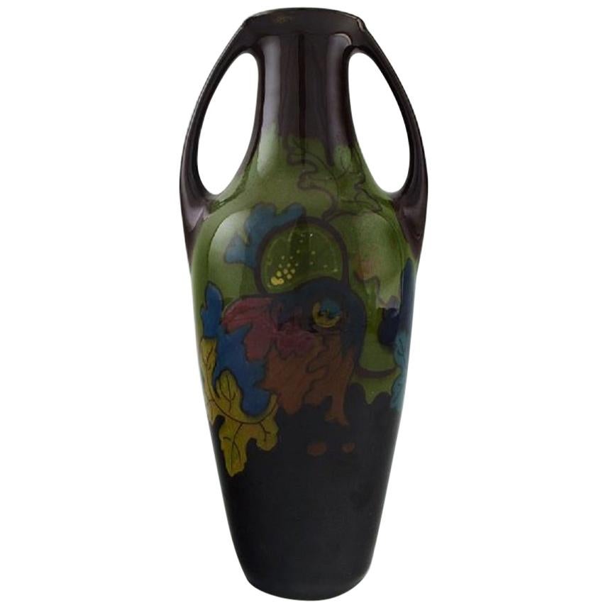 Elrakka, Arnhem, Holland, Art Nouveau Ceramic Vase with Handles For Sale