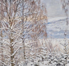 Winter Landscape, Oil on Canvas, Early 20th Century, Signed