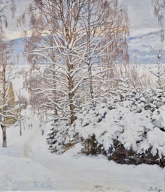 Winter Landscape, Oil on Canvas, Early 20th Century, Signed