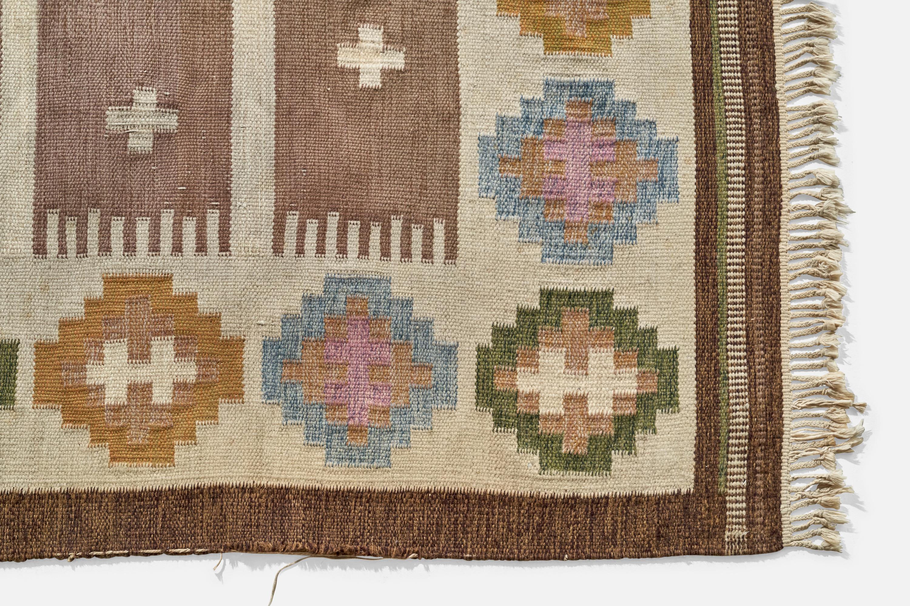 Elsa Ekholm, Alfombra, Lana, Suecia, Años 60 Sueco en venta