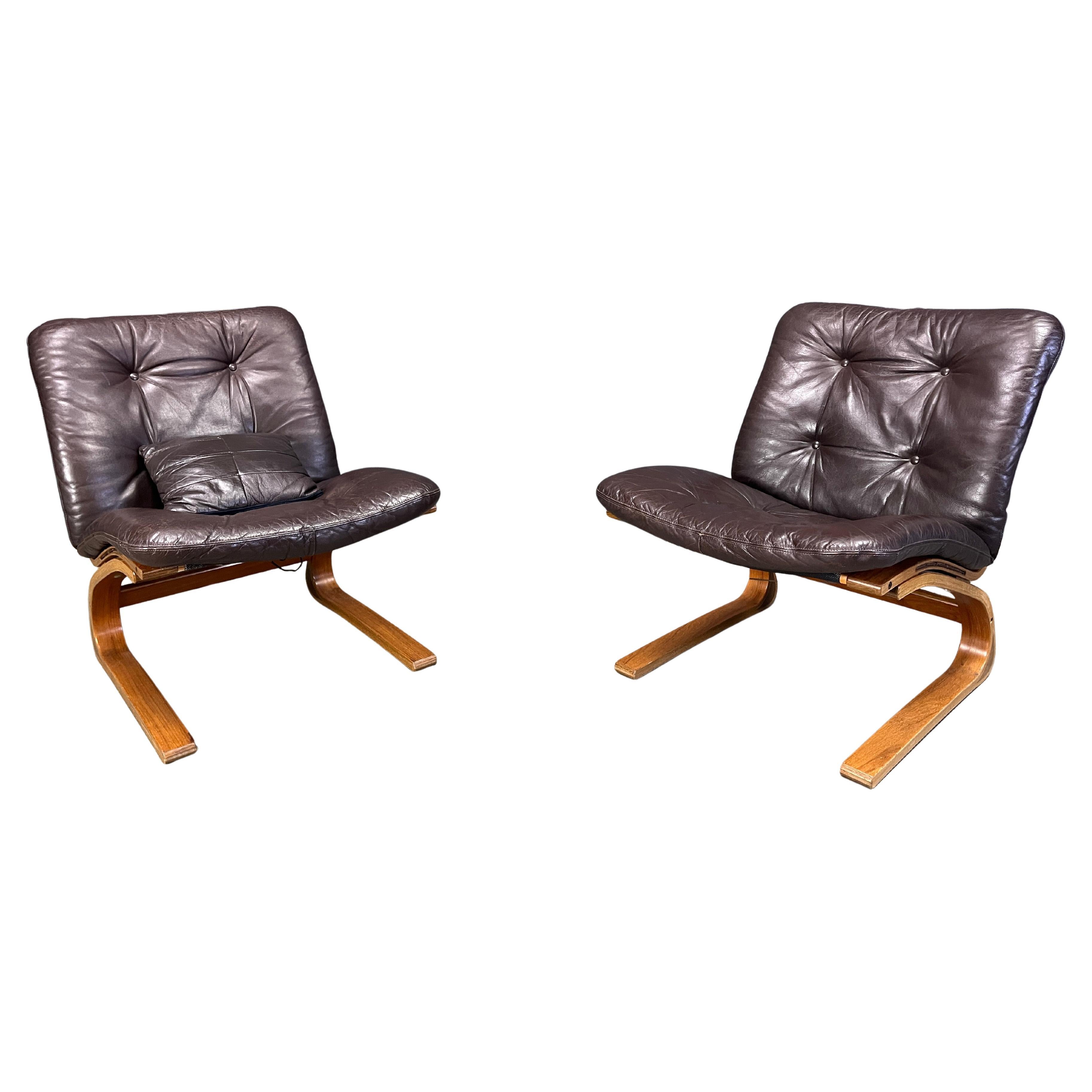 Elsa 
Nordahl Solheim Kengu lounge chairs, set of 2 - 1960s