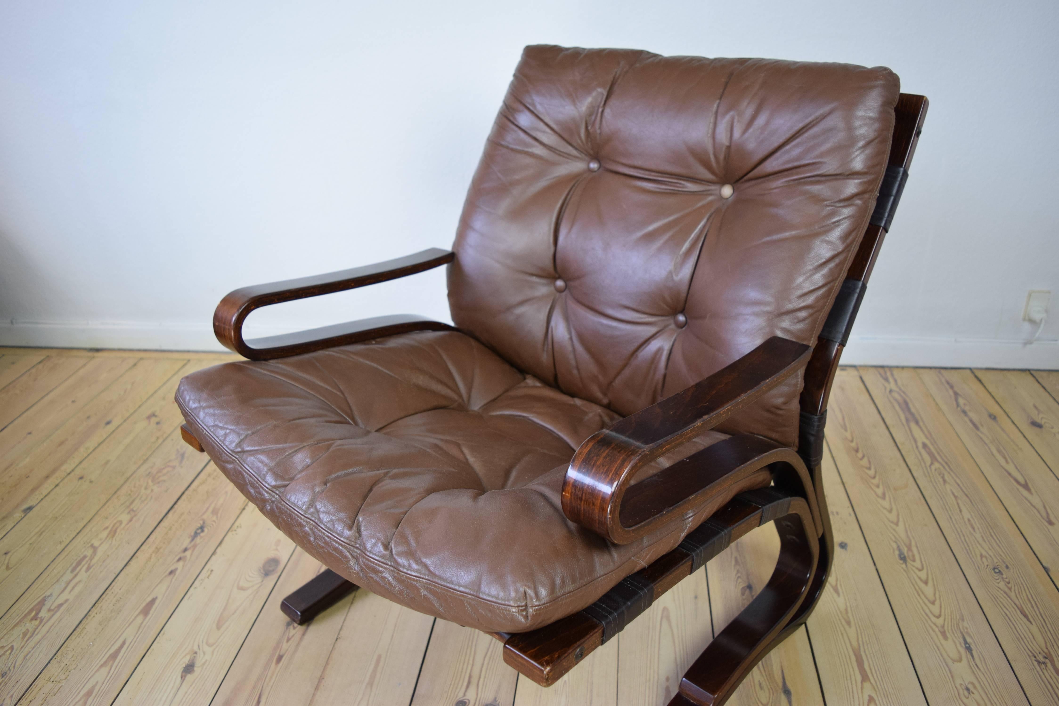 Leather Elsa & Nordahl Solheim Pirate Chairs. 1973