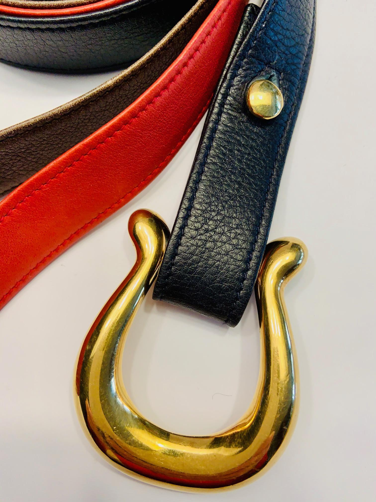Inspired by the shape of a horseshoe this striking and iconic equestrian 18 karat gold belt buckle designed by Elsa Peretti is so rare! This is the first gold buckle I have ever offered for sale. The buckle and stud were created in the early days of