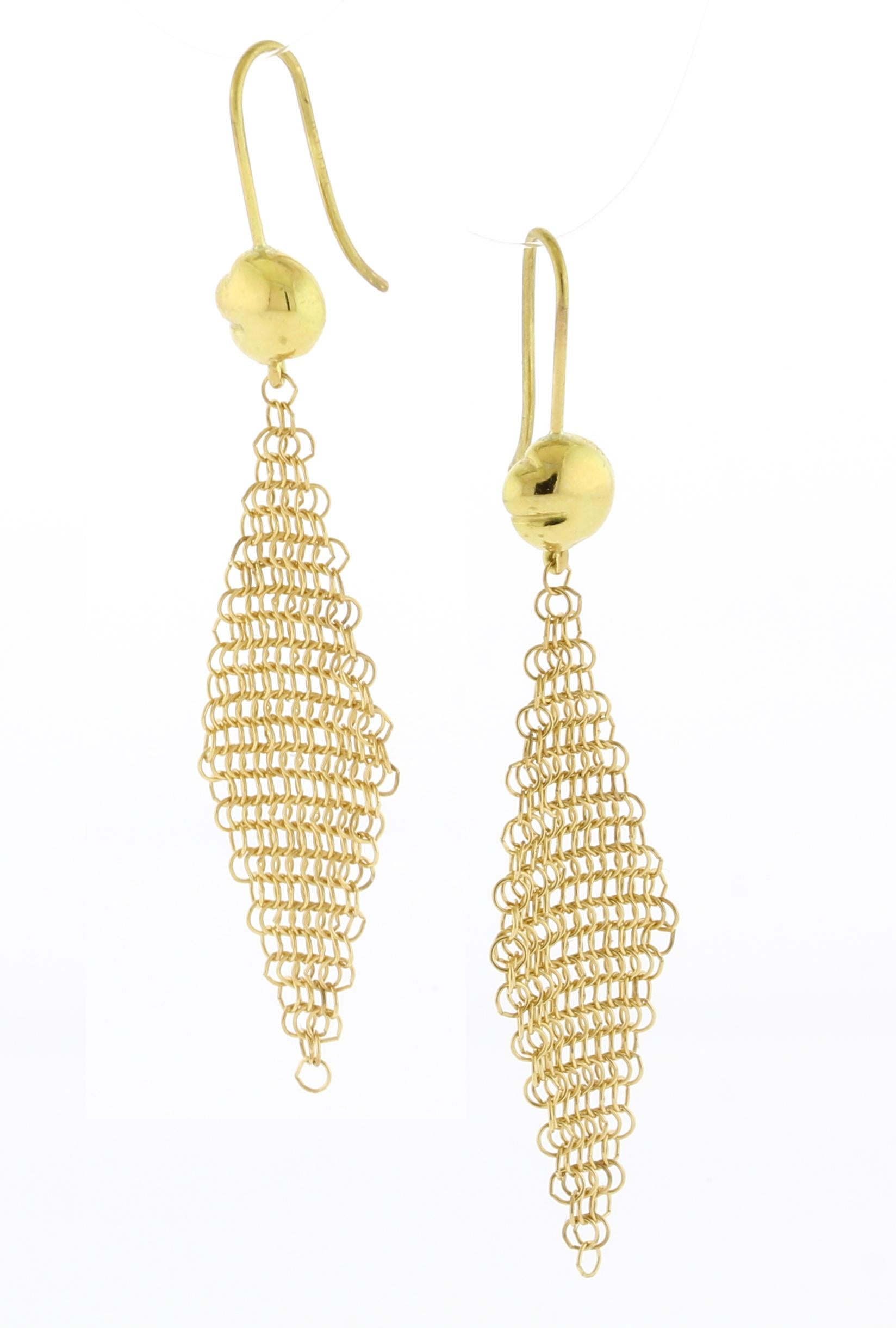Boucles d'oreilles Elsa Peretti en maille 18kt Excellent état - En vente à Bethesda, MD