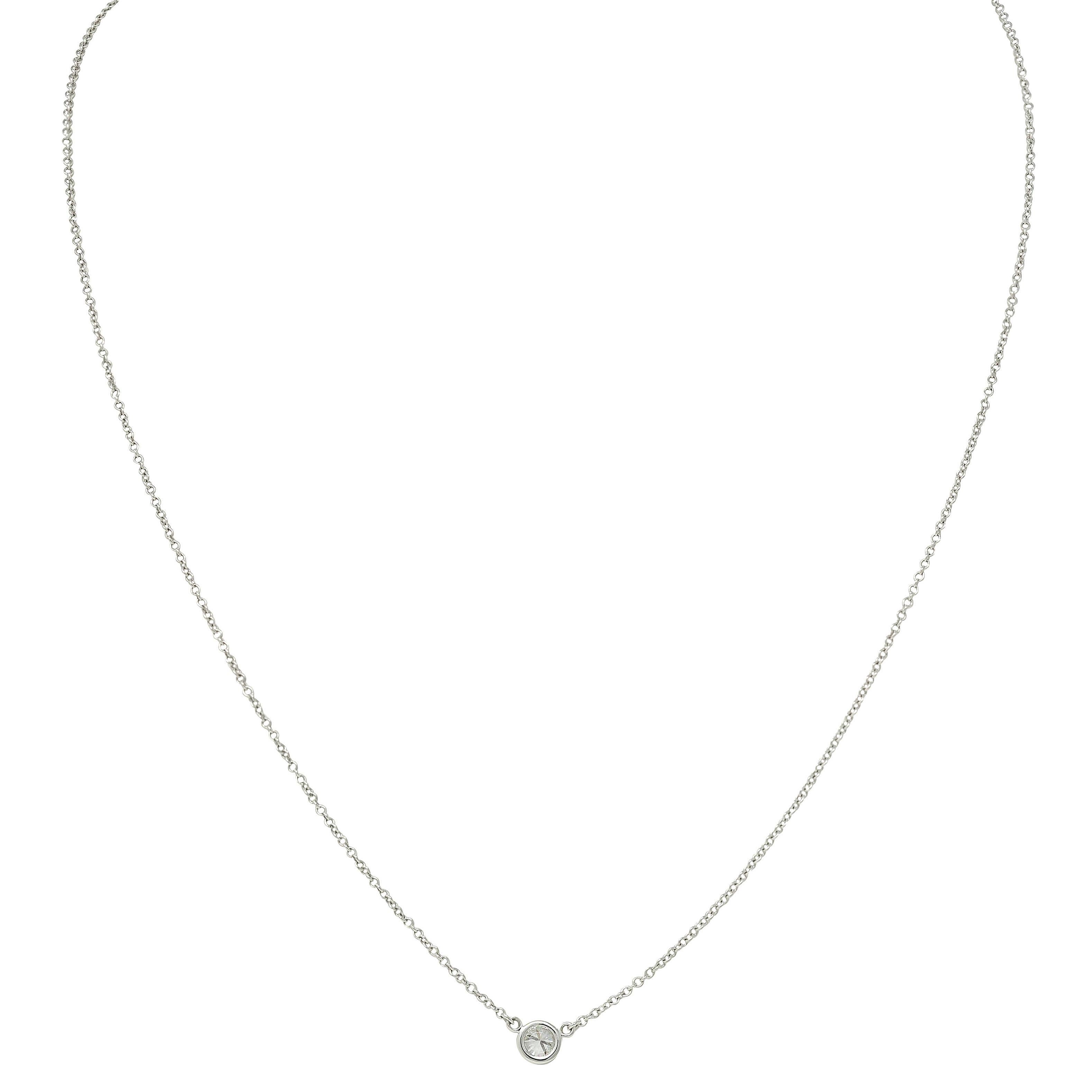 Collana Elsa Peretti 2000 con diamanti in platino e diamanti per ogni metro di distanza In condizioni ottime in vendita a Philadelphia, PA