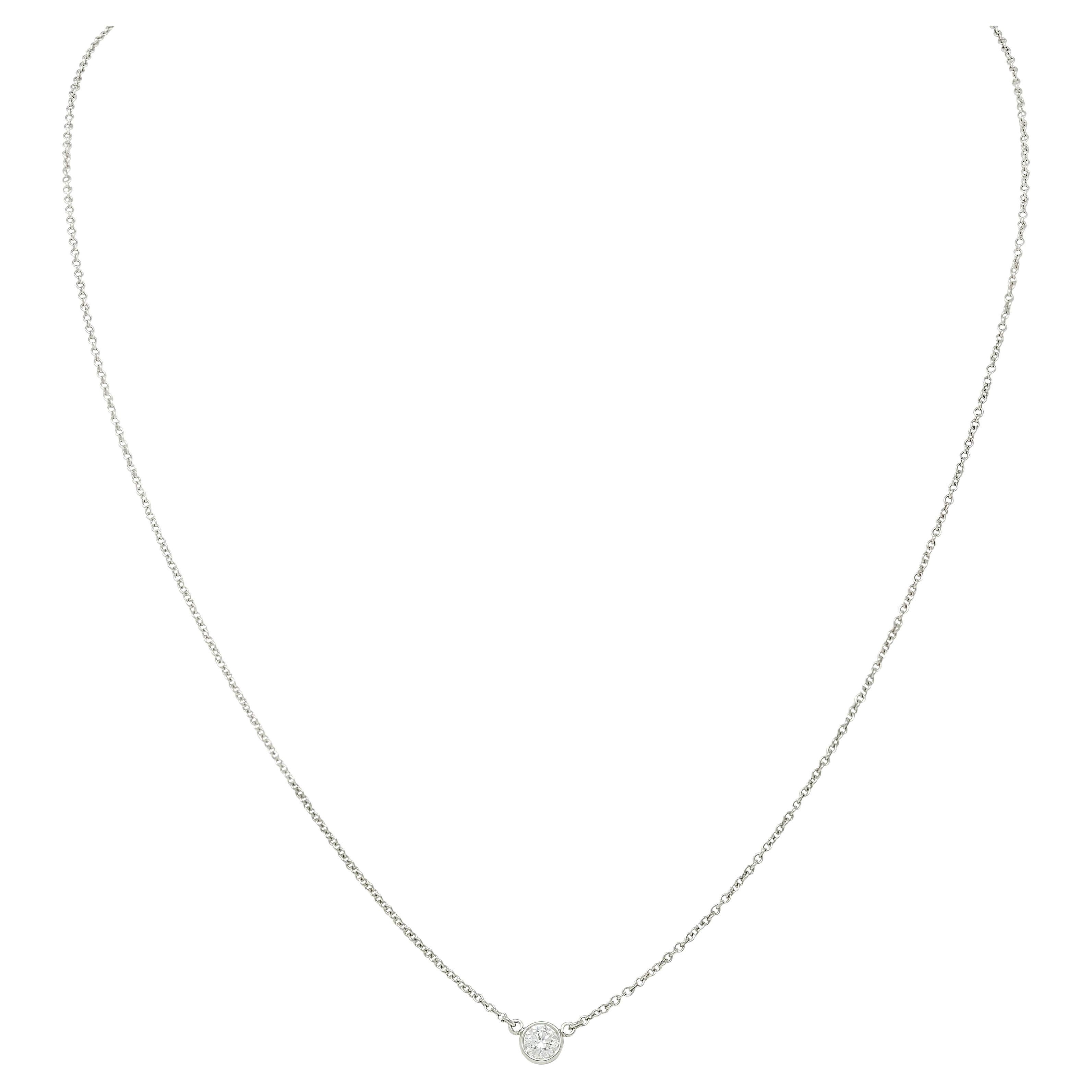 Elsa Peretti 2000's Diamond Platinum Diamonds-By-The-Yard Necklace